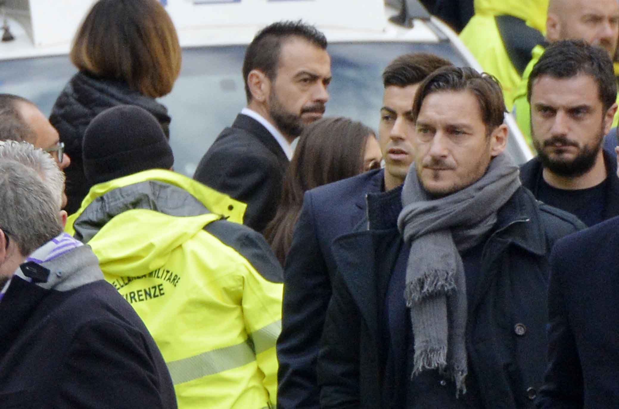 FIORENTINA 08-03-2018 I FUNERALI SOLENNI DEL CAPITANO DAVIDE ASTORI NELLA BASILICA DI SANTA CROCE A FIRENZE. FRANCESCO TOTTI. SILPRESS/GALASSI SILVANO