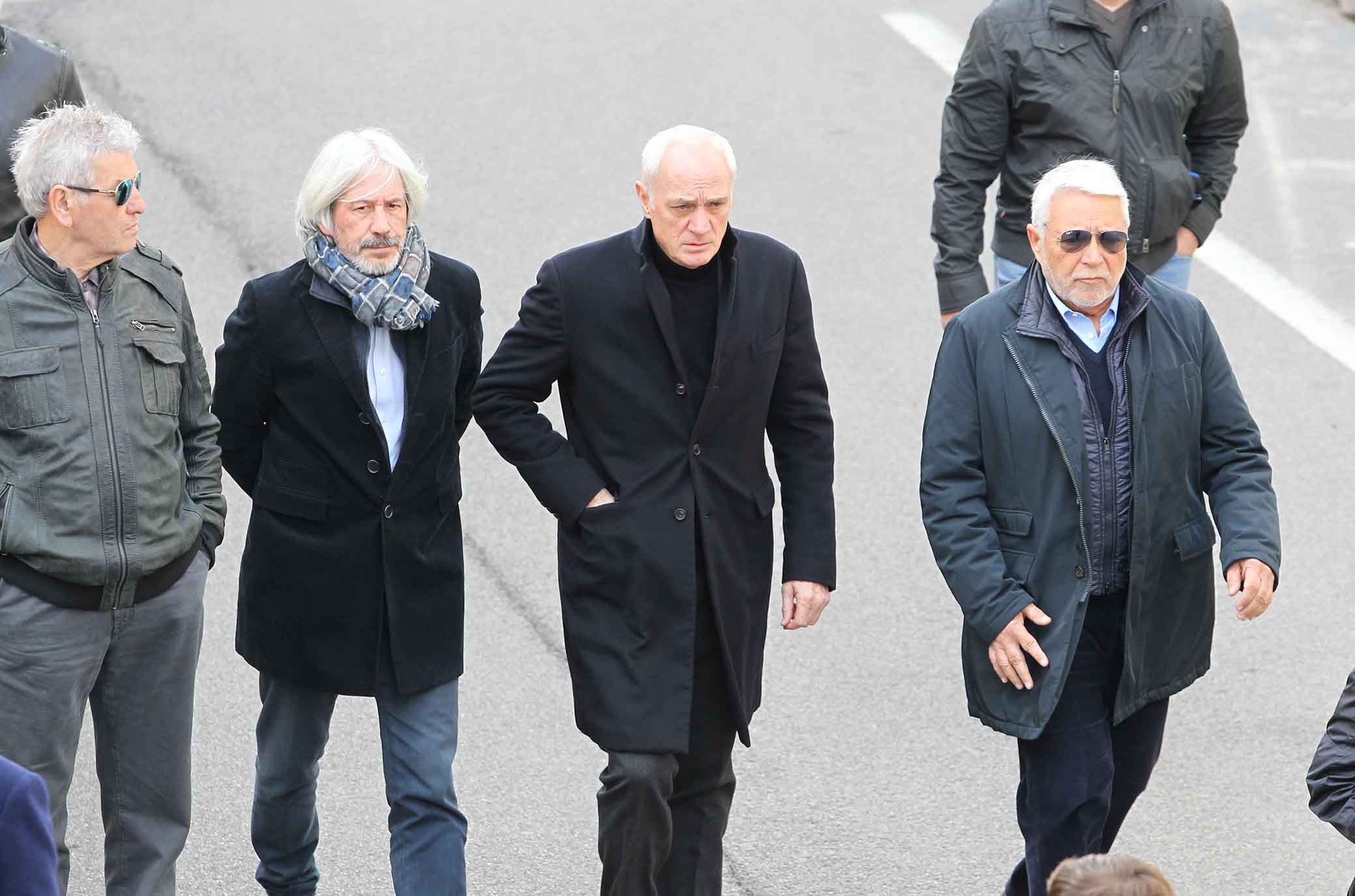 31-03-2018 Rivolta D'Adda Ph Alberto Mariani Silpress , funerali di Emiliano Mondonico allenatore Fiorentina ,Atalanta,Torino, Albinoleffe Nella Foto, la cerimonia di Emiliano Mondonico. , Antonio cercassi - elisa persico -roberto spagnolo