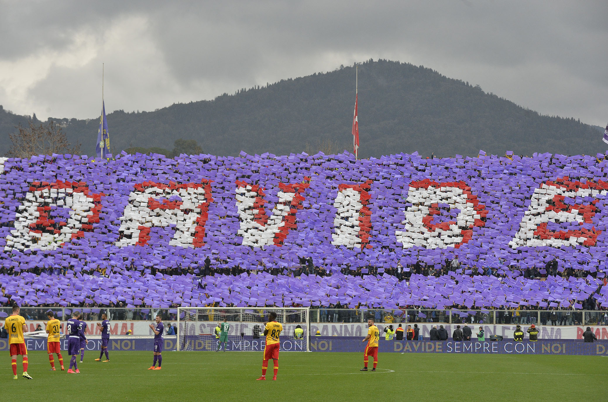 11-03-2018.FIORENTINA-BENEVENTO.COMMEMORAZIONE STRISCIONE E COREOGRAFIA PER DAVIDE ASTORI.SILPRESS