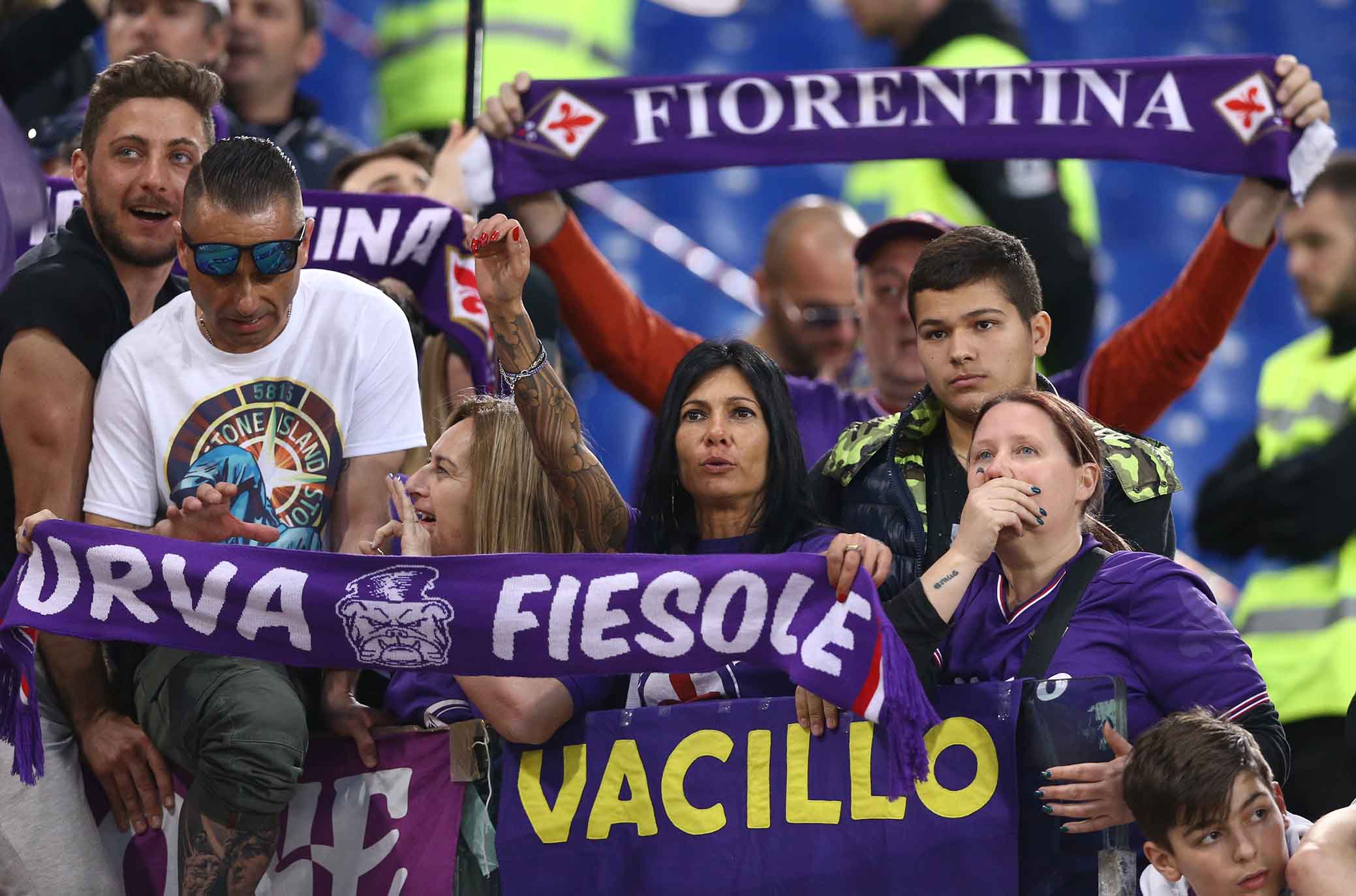 Roma-Fiorentina, le immagini del settore ospiti (FOTO)
