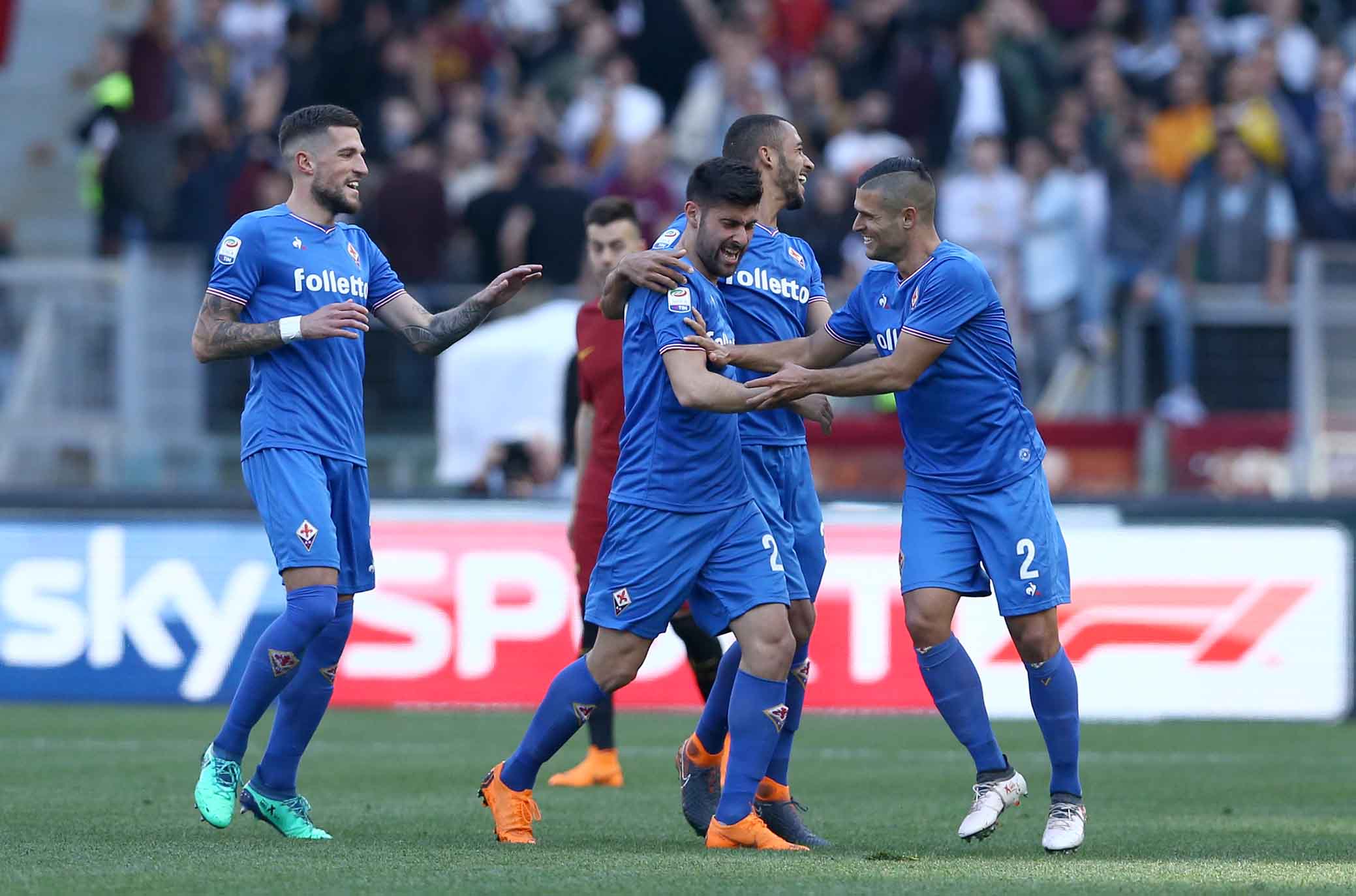 ROMA-FIORENTINA 07-04-2018. ESULTANZA DI MARCO BENASSI DOPO IL GOL SILPRESS/GALASSI SILVANO