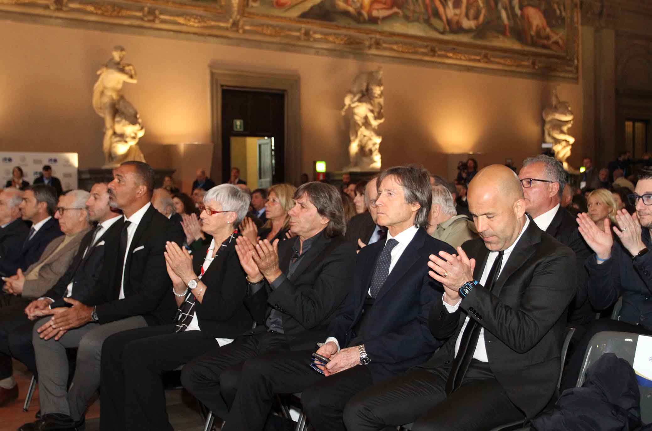 FIRENZE 09-04-2018 HALL OF FAME. SALONE DEI CINQUECENTO PALAZZO VECCHIO. IN RICORDO DI DAVIDE ASTORI. SILPRESS/GALASSI SILANO GIGI DI BIAGIO ORIALI BRUNO CONTI GULLIT