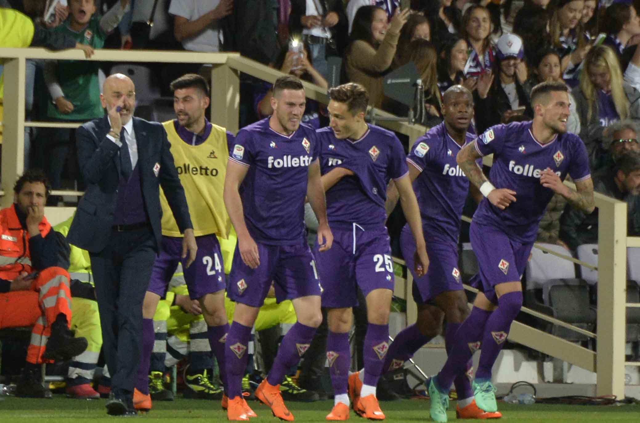 FIORENTINA-LAZIO 18-04-2018 ESULTANZA DI JORDAN VERETOUT. SILPRESS/GALASSI SILVANO