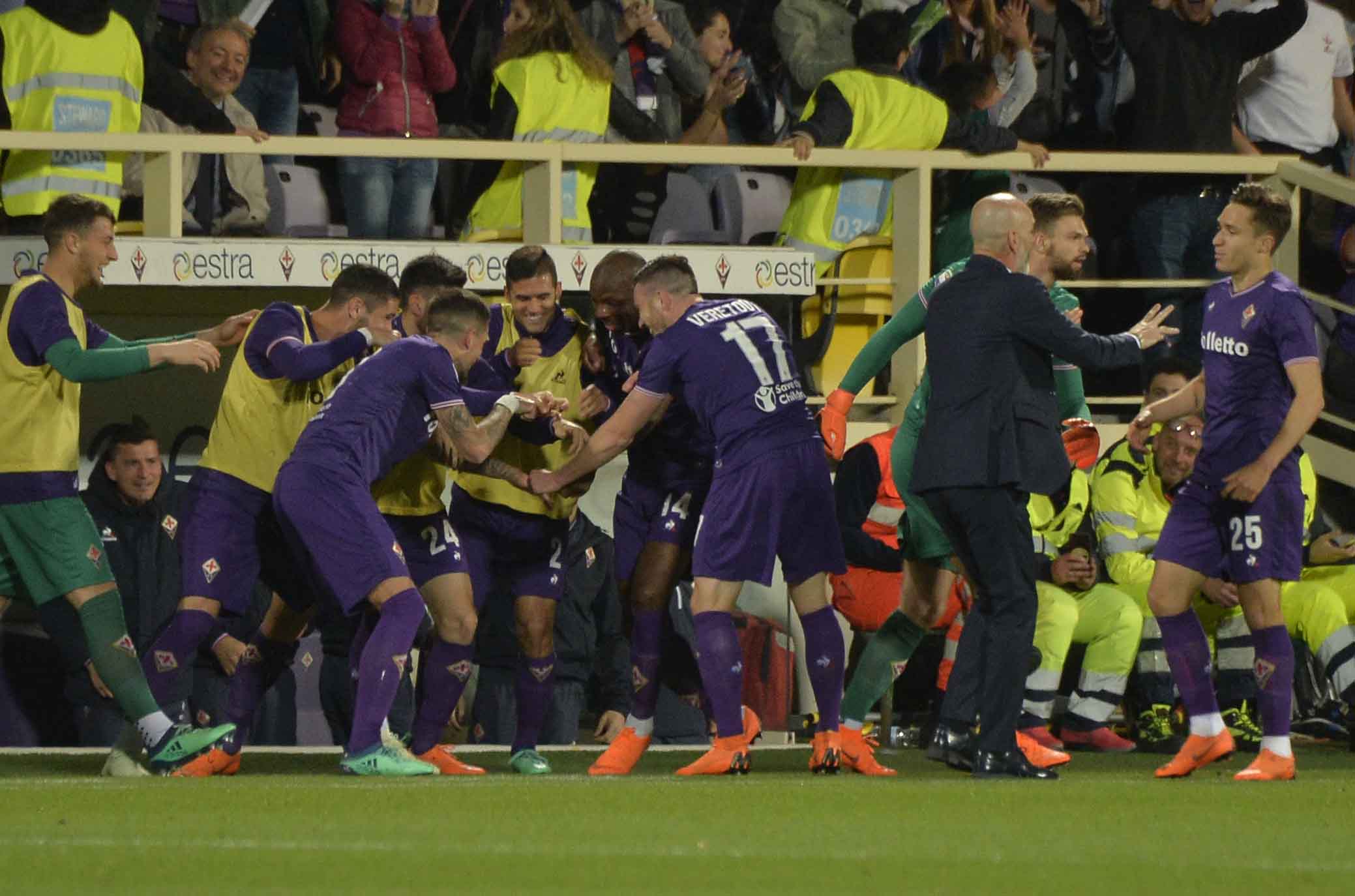 FIORENTINA-LAZIO 18-04-2018 ESULTANZA DI JORDAN VERETOUT. SILPRESS/GALASSI SILVANO