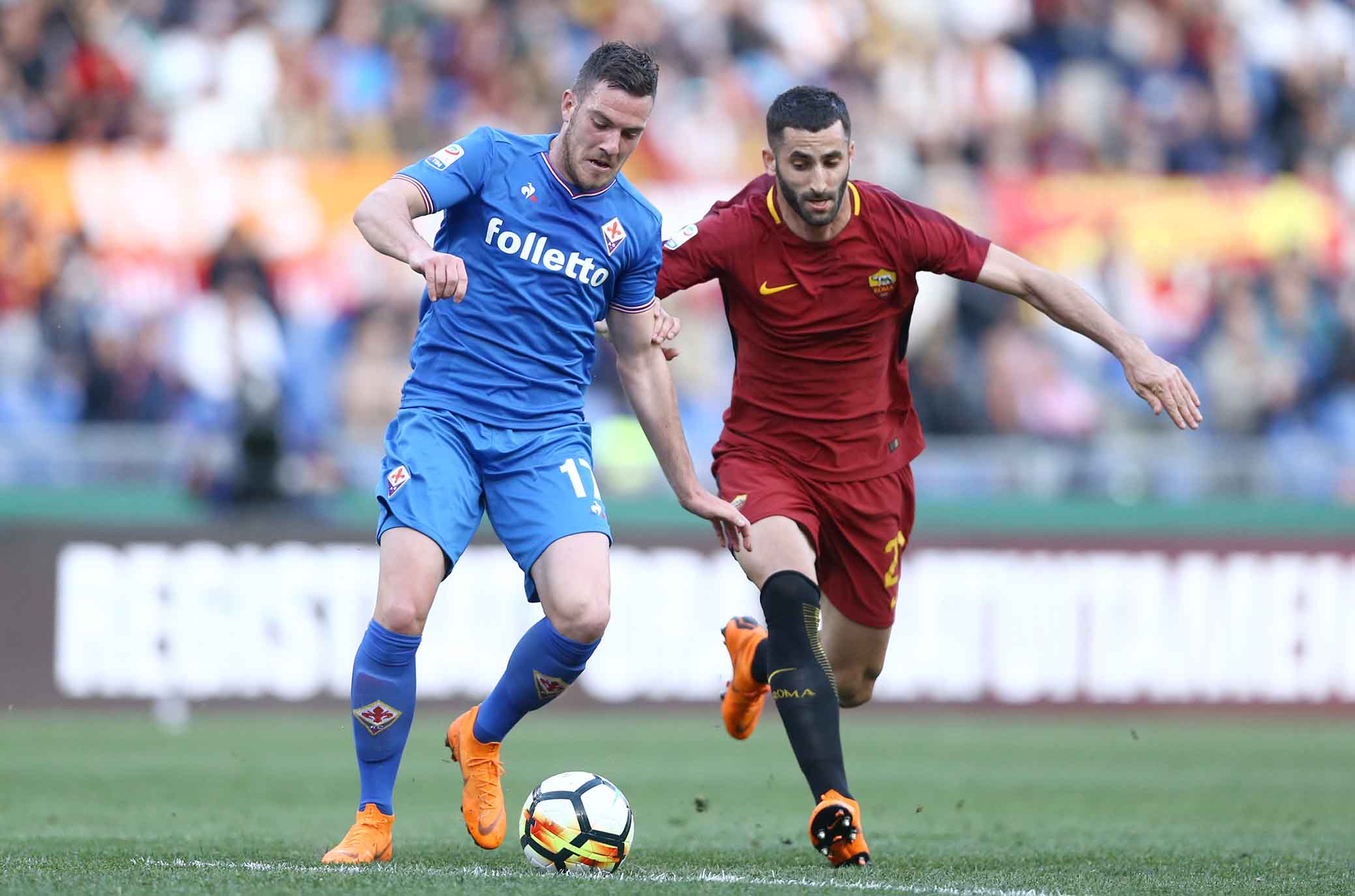 ROMA-FIORENTINA 07-04-2018. JORDAN VERETOUT E GONALONS. SILPRESS/GALASSI SILVANO