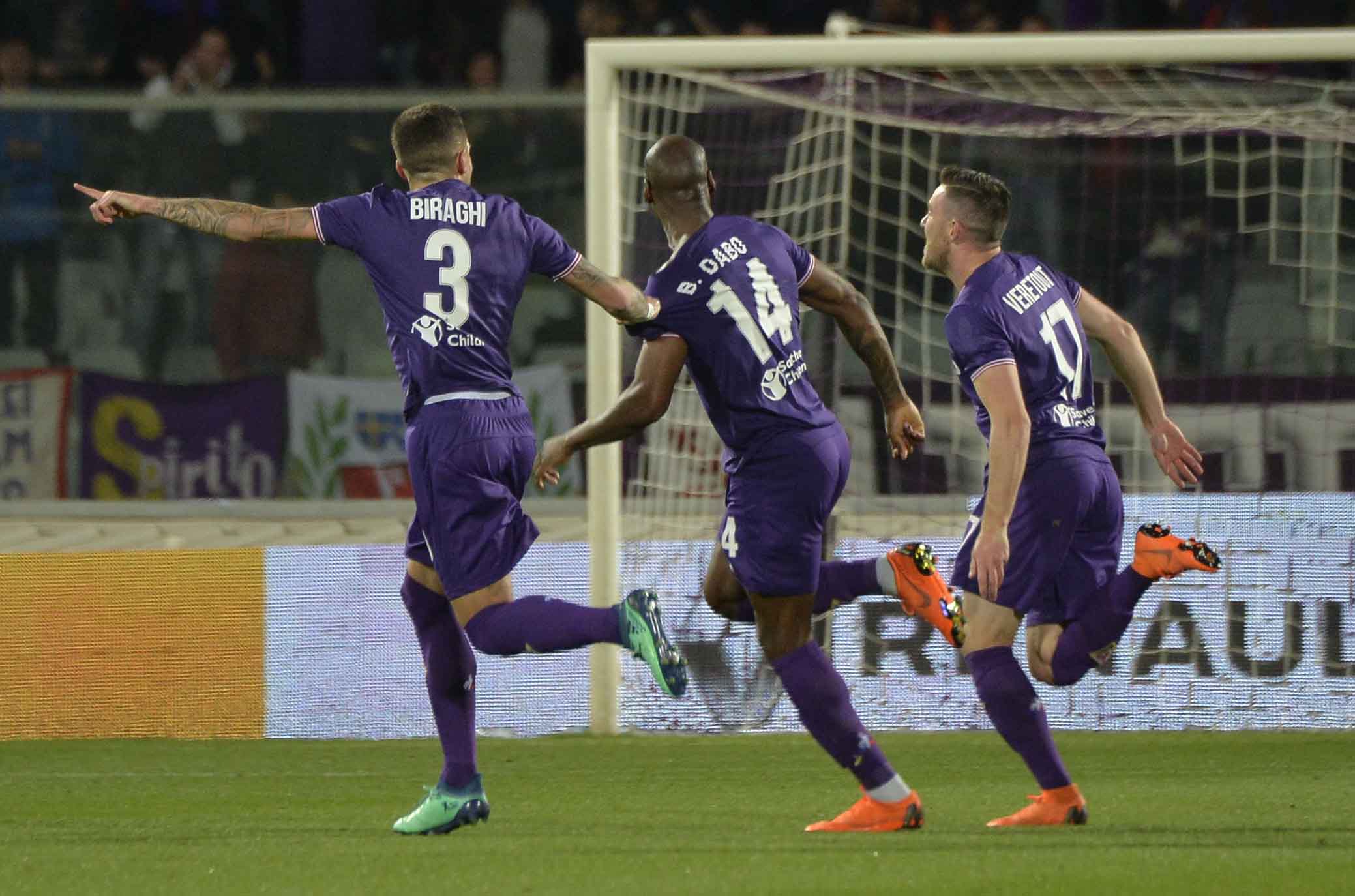 FIORENTINA-LAZIO 18-04-2018 ESULTANZA DI JORDAN VERETOUT. SILPRESS/GALASSI SILVANO