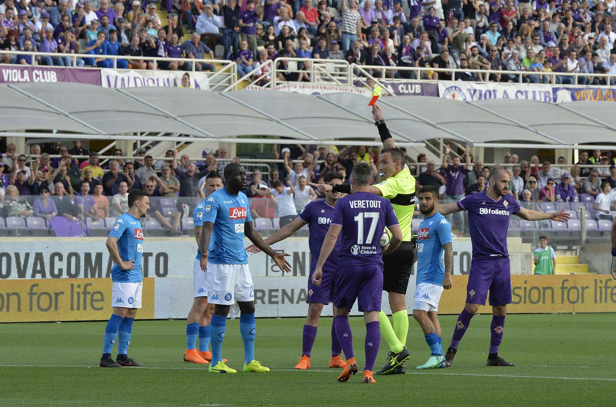 FIORENTINA-NAPOLI 29-04-2018 ROSSO A KOULIBALY . SILPRESS/GALASSI SILVANO