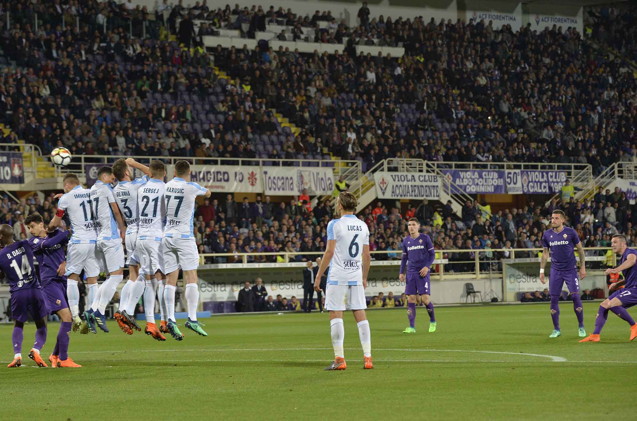 FIORENTINA-LAZIO 18-04-2018 GOL DI JORDAN VERETOUT. SILPRESS/GALASSI SILVANO