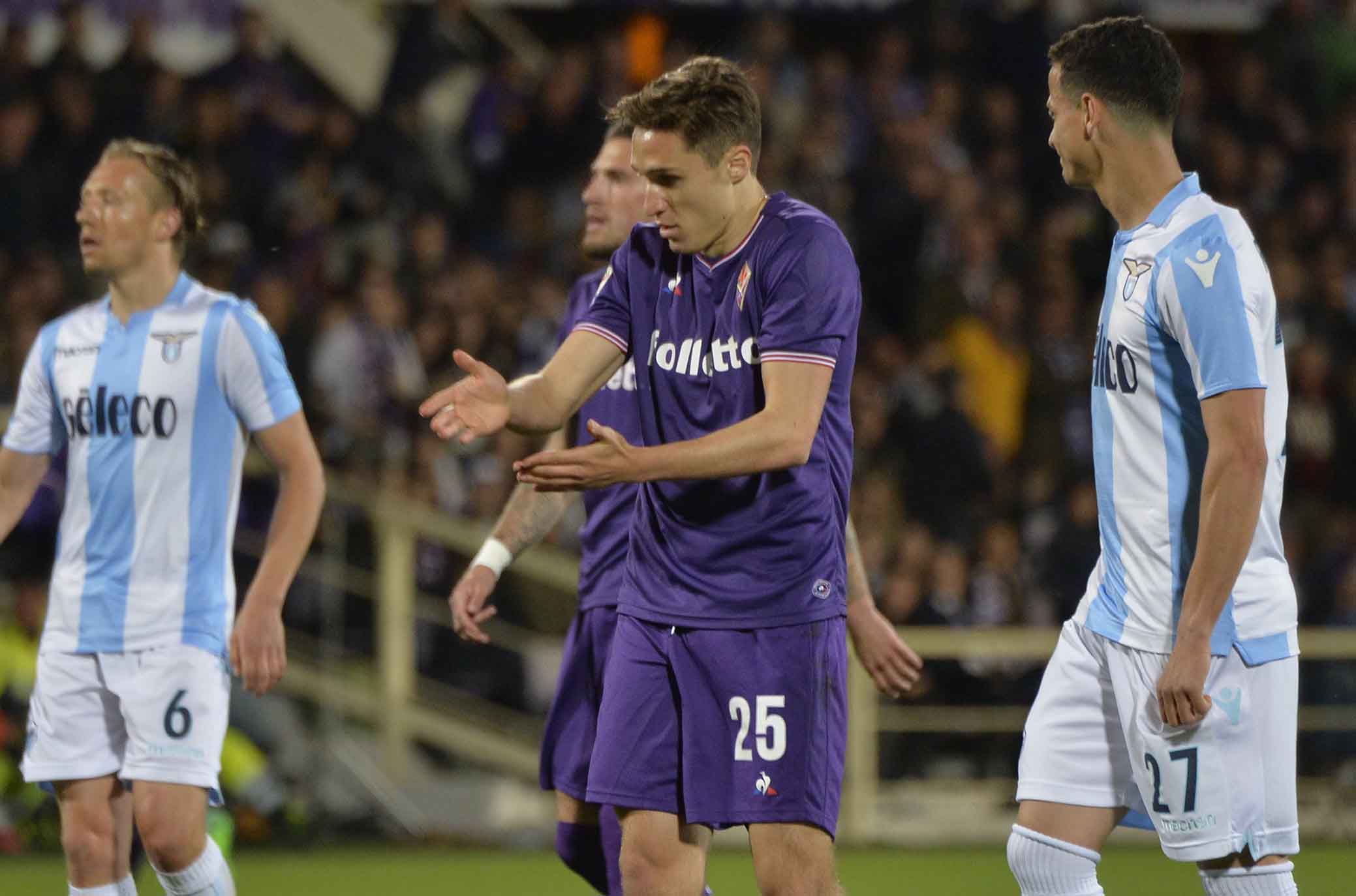 FIORENTINA-LAZIO 18-04-2018 FEDERICO CHIESA E LUIZ FELIPE. SILPRESS/GALASSI SILVANO