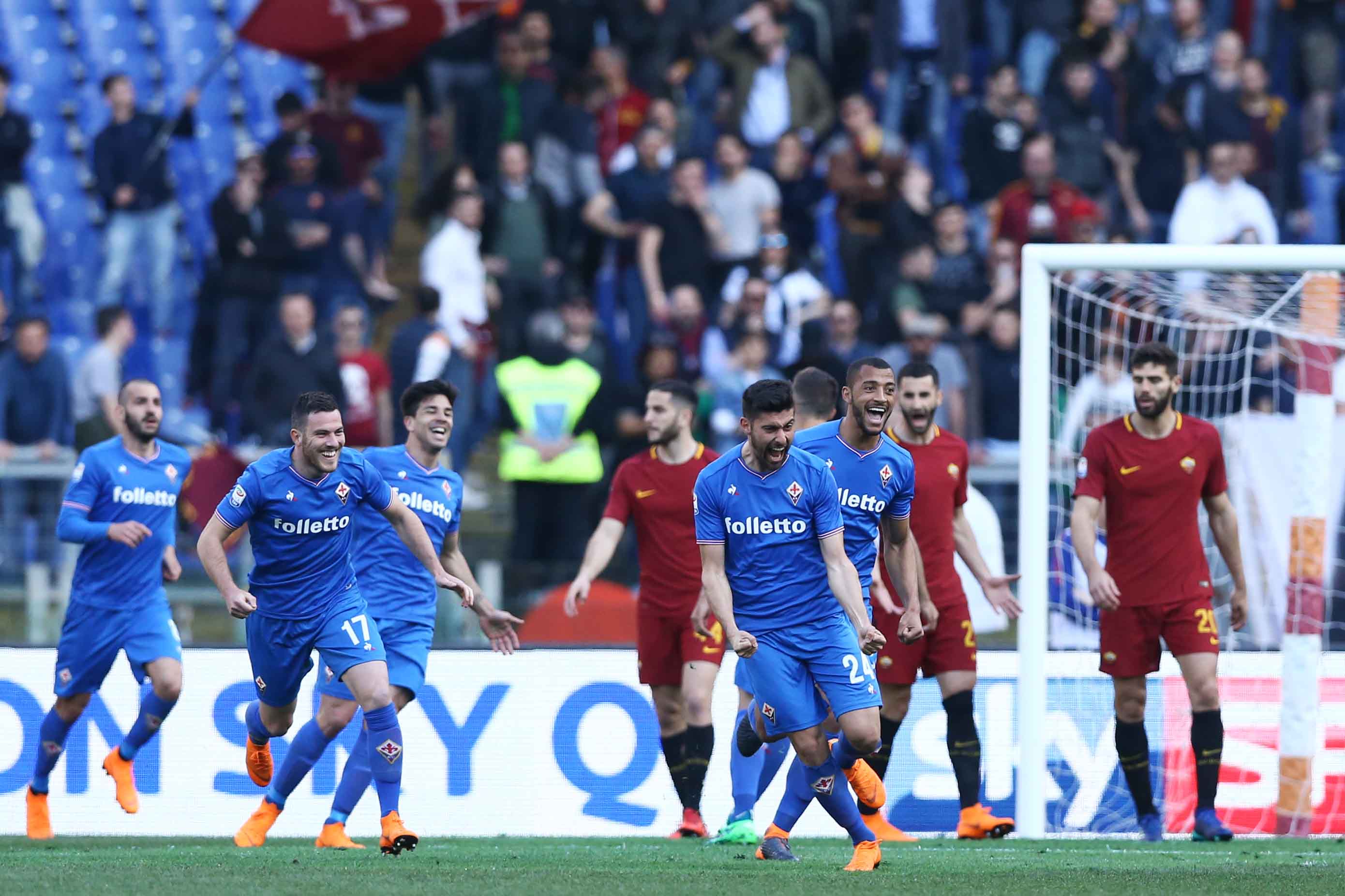 ROMA-FIORENTINA 07-04-2018. ESULTANZA DI MARCO BENASSI DOPO IL GOLSILPRESS/GALASSI SILVANO
