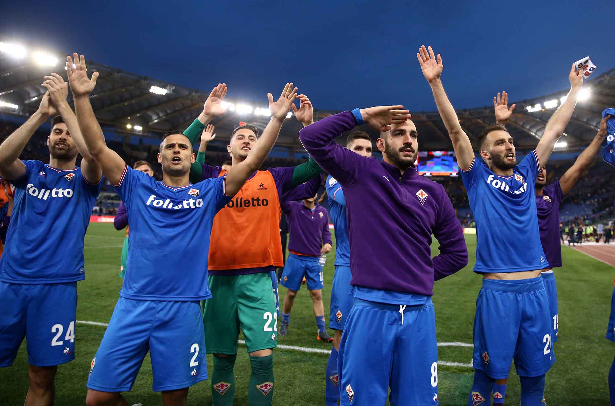 ROMA-FIORENTINA 07-04-2018. SALUTAO FINALE. SILPRESS/GALASSI SILVANO