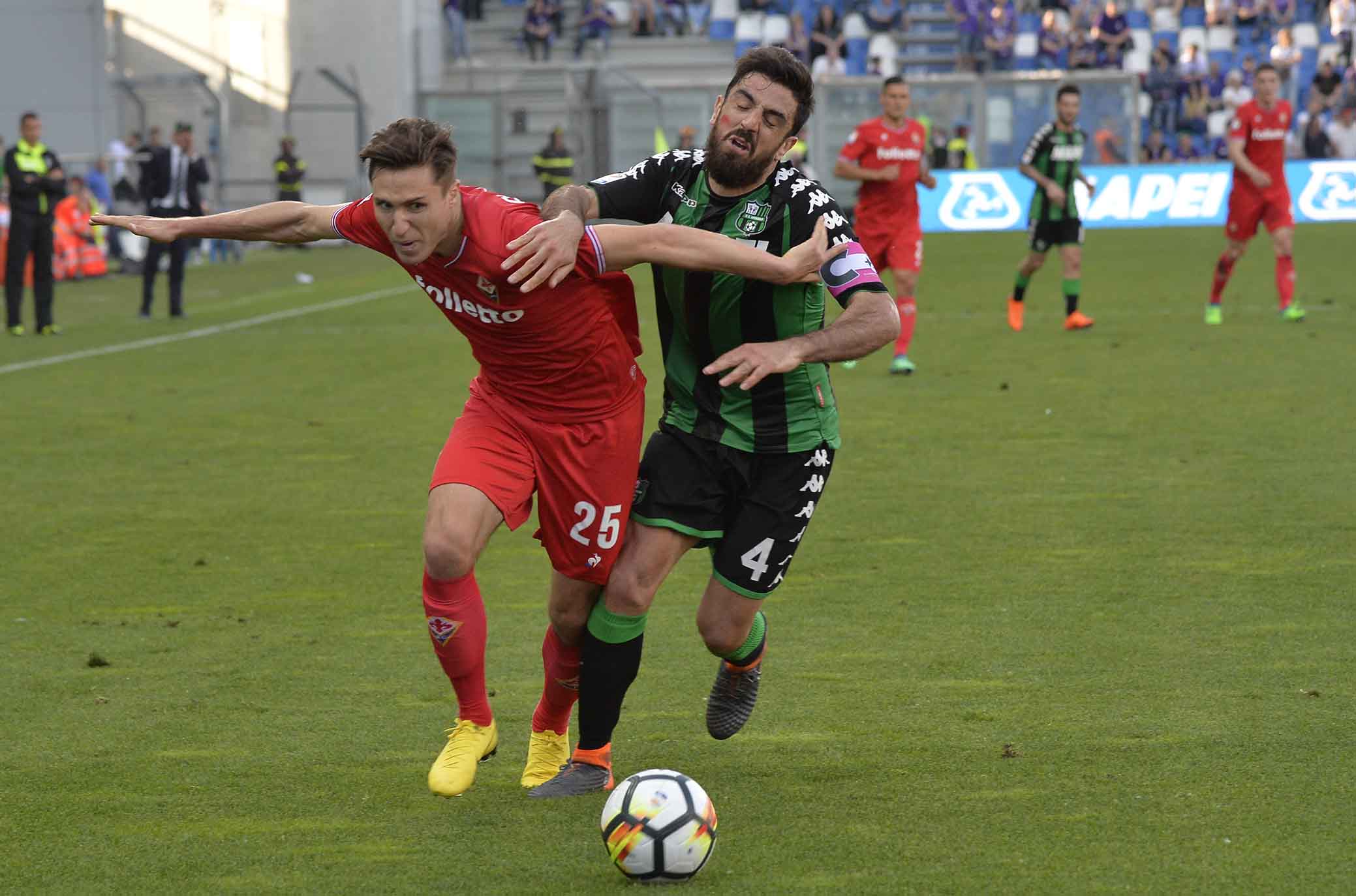 SASSUOLO-FIORENTINA 21-04-2018 FEDERICO CHIESA E FRANCESCO MAGNANELLI. SILPRESS/GALASSI SILVANO