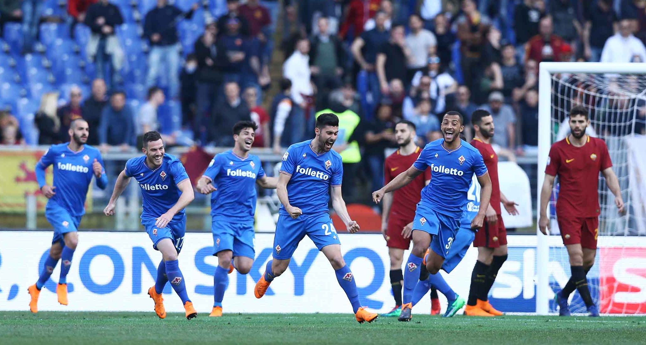 ROMA-FIORENTINA 07-04-2018. ESULTANZA DI MARCO BENASSI DOPO IL GOLSILPRESS/GALASSI SILVANO