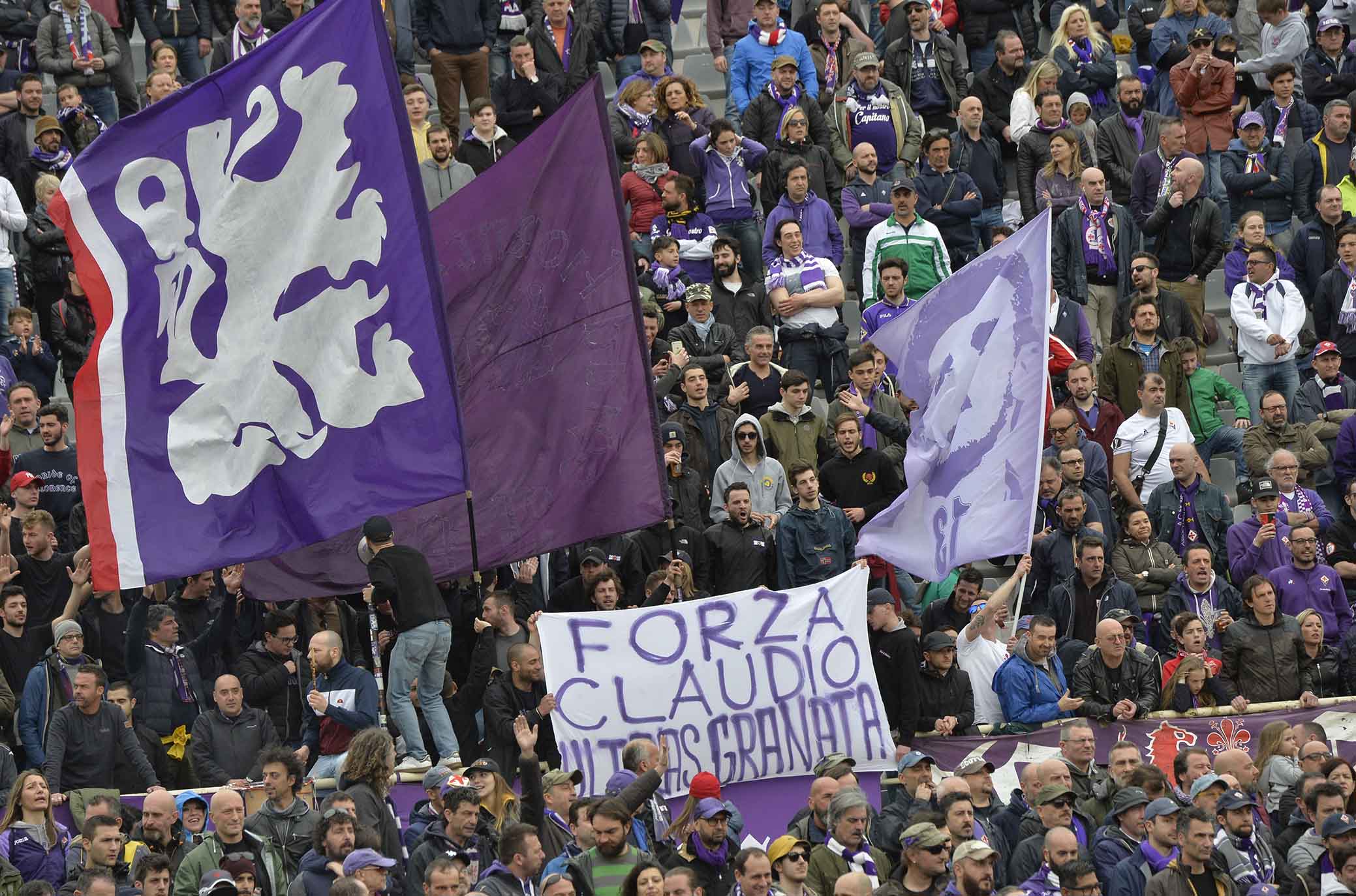 FIORENTINA-SPAL 15-04-2018 STRISCIONE. SILPRESS/GALASSI SILVANO