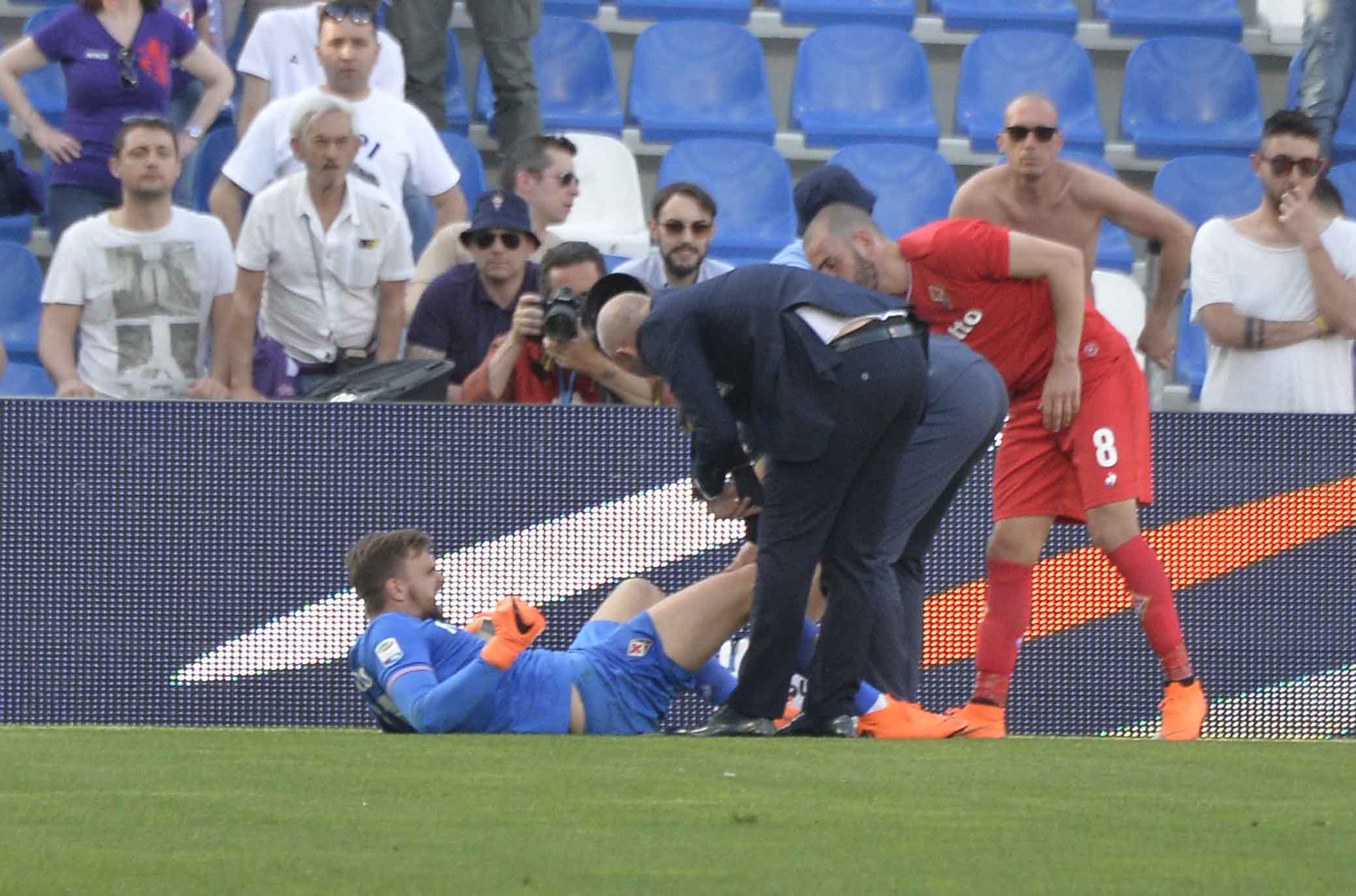 SASSUOLO-FIORENTINA 21-04-2018 INFORTUNIO A DABROWSKI. SILPRESS/GALASSI SILVANO