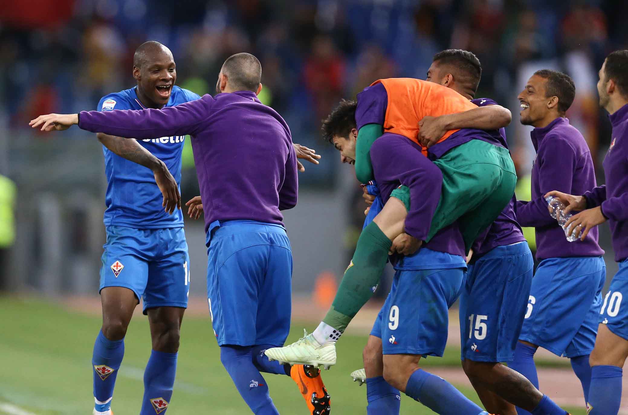 ROMA-FIORENTINA 07-04-2018. ESULTANZA FINALE. SILPRESS/GALASSI SILVANO