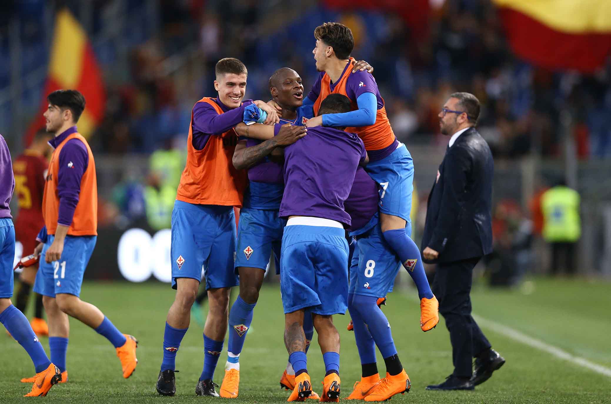 ROMA-FIORENTINA 07-04-2018. ESULTANZA FINALE. SILPRESS/GALASSI SILVANO