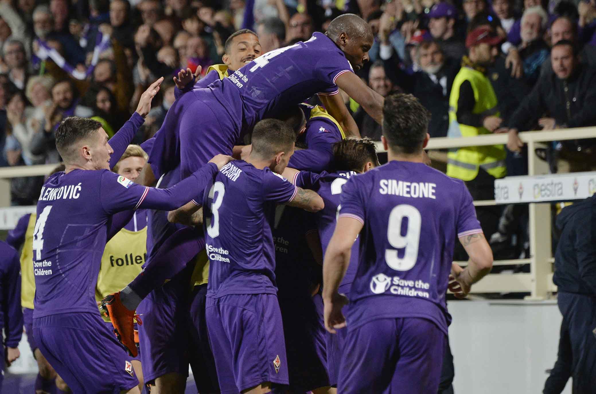 FIORENTINA-LAZIO 18-04-2018 ESULTANZA DI JORDAN VERETOUT. SILPRESS/GALASSI SILVANO