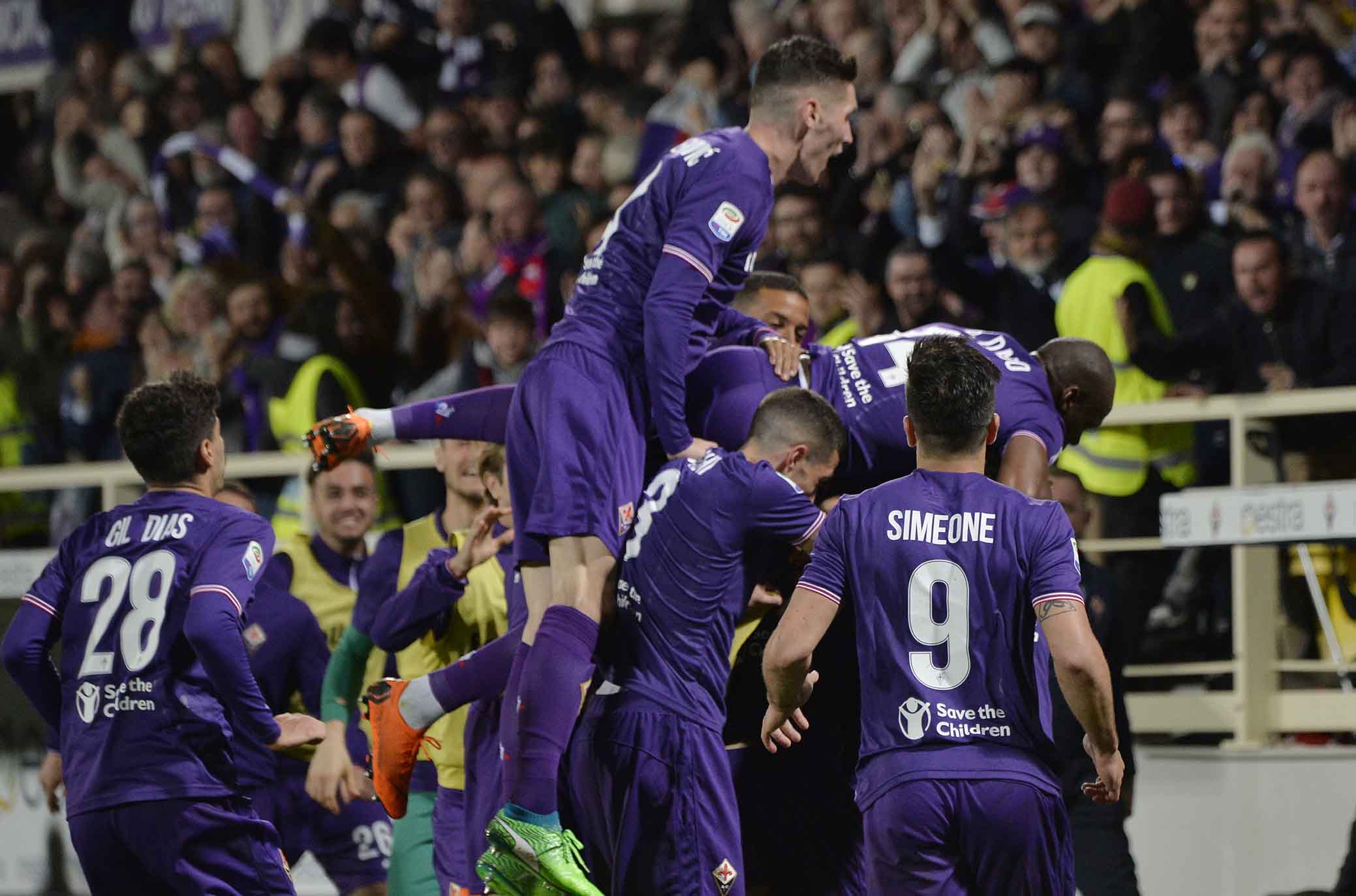 FIORENTINA-LAZIO 18-04-2018 ESULTANZA DI JORDAN VERETOUT. SILPRESS/GALASSI SILVANO