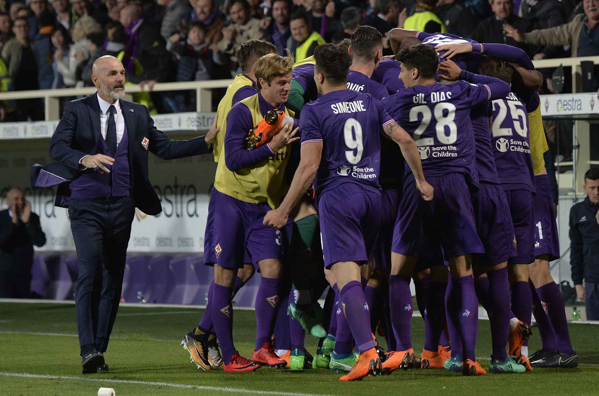 FIORENTINA-LAZIO 18-04-2018 ESULTANZA DI JORDAN VERETOUT. SILPRESS/GALASSI SILVANO