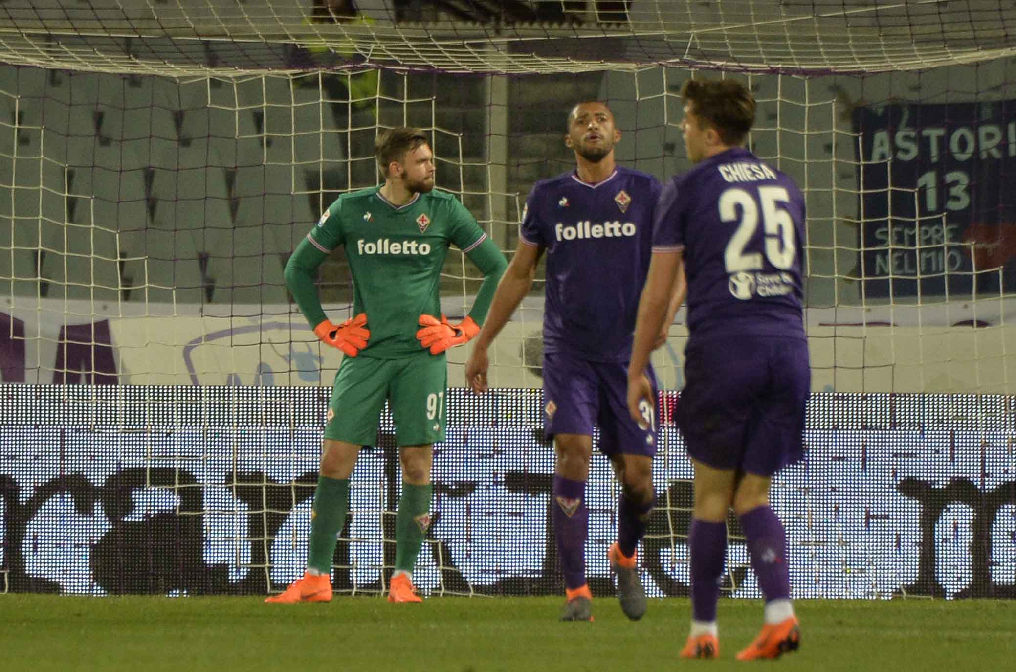 Fiorentina sabato contro il Sassuolo senza Sportiello e Pezzella