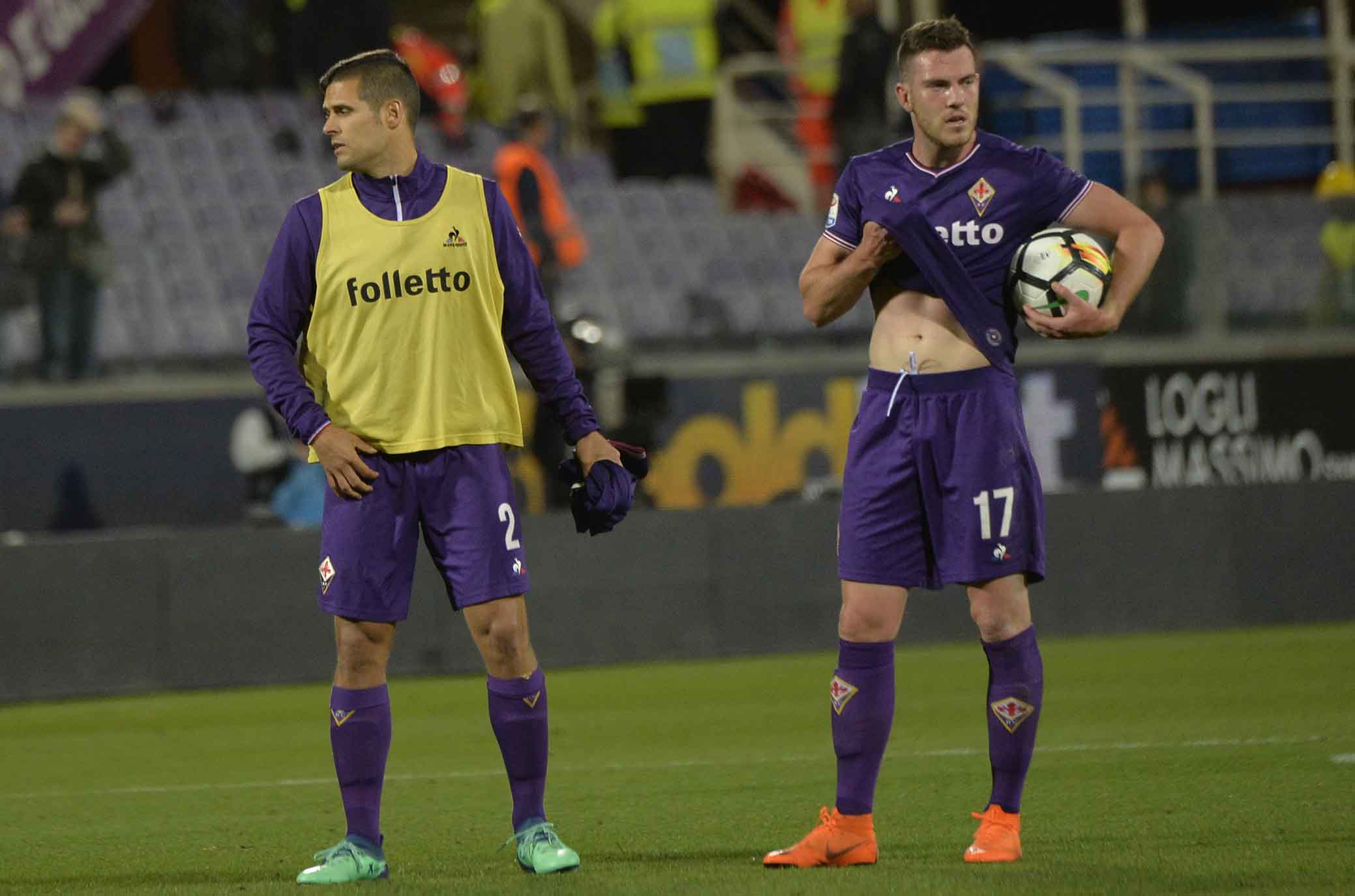 FIORENTINA-LAZIO 18-04-2018 DELUSIONE DI JORDAN VERETOUT E LAURINI. SILPRESS/GALASSI SILVANO