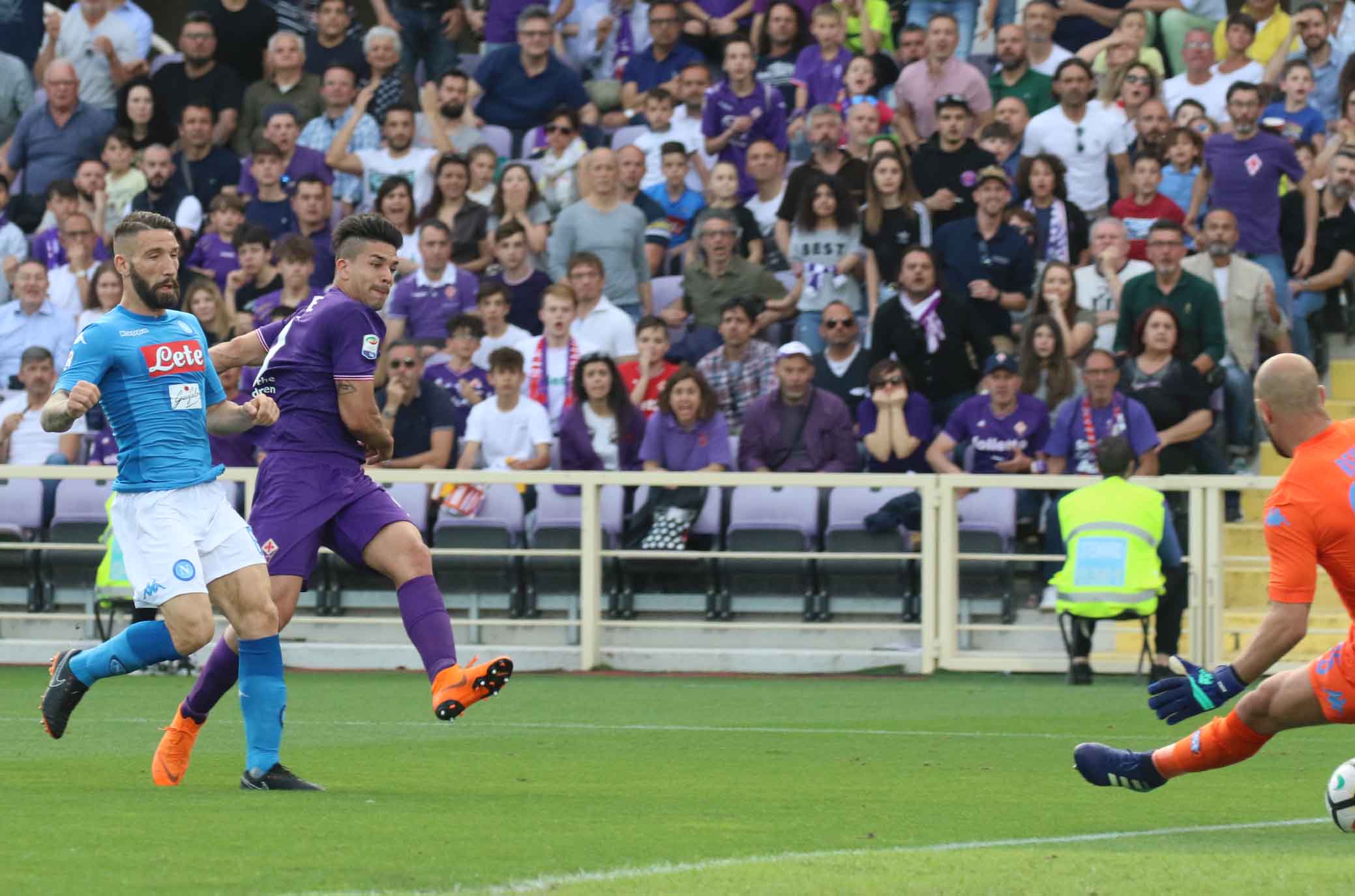 FIORENTINA-NAPOLI 29-04-2018 GOL DI GIOVANNI SIMEONE. SILPRESS/GALASSI SILVANO