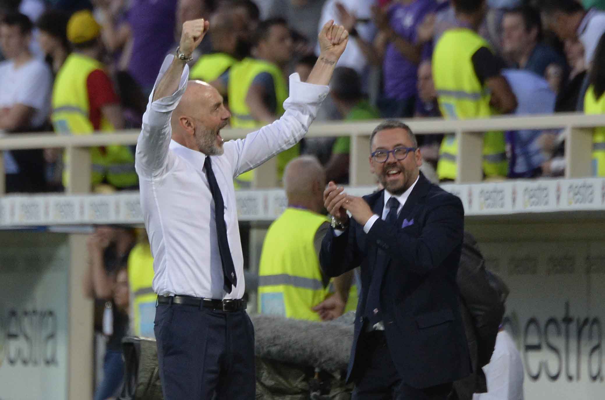 FIORENTINA-NAPOLI 29-04-2018. ESULTANZA DI STEFANO PIOLI. SILPRESS/GALASSI SILVANO
