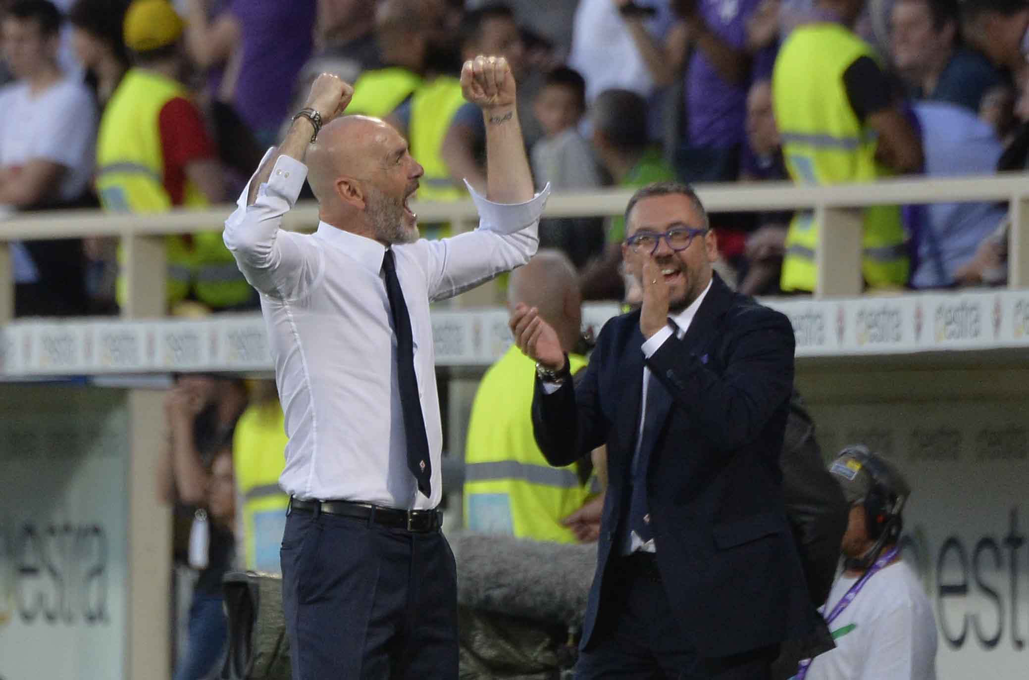 FIORENTINA-NAPOLI 29-04-2018. ESULTANZA DI STEFANO PIOLI. SILPRESS/GALASSI SILVANO