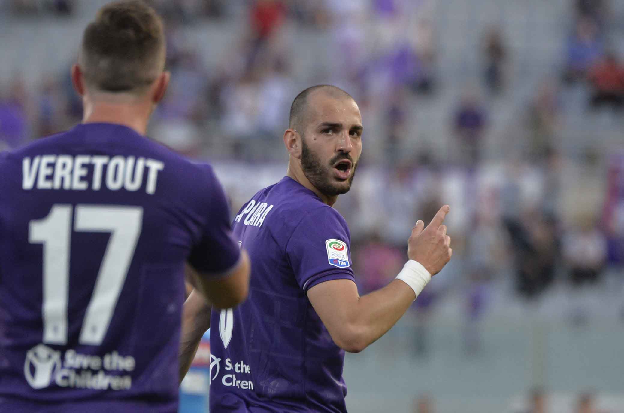 FIORENTINA-NAPOLI 29-04-2018. RICCARDO SAPONARA DISCUTE CON JORDAN VERETOUT. SILPRESS/GALASSI SILVANO
