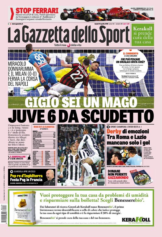 Quotidiani: la prima pagina di Qs, Stadio, Gazzetta, Corriere dello Sport, Tuttosport