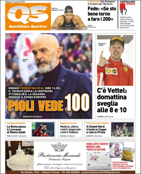 Quotidiani: la prima pagina di Qs, Stadio, Gazzetta, Corriere dello Sport, Tuttosport