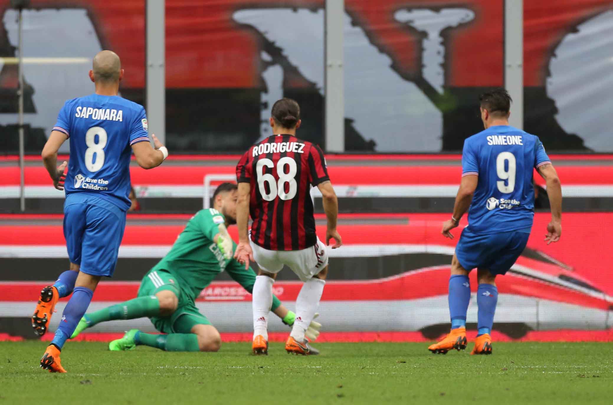 MILAN-FIORENTINA 20-05-2018 GOL DI GIOVANNI SIMEONE. SILPRESS/ALBERTO MARIANI