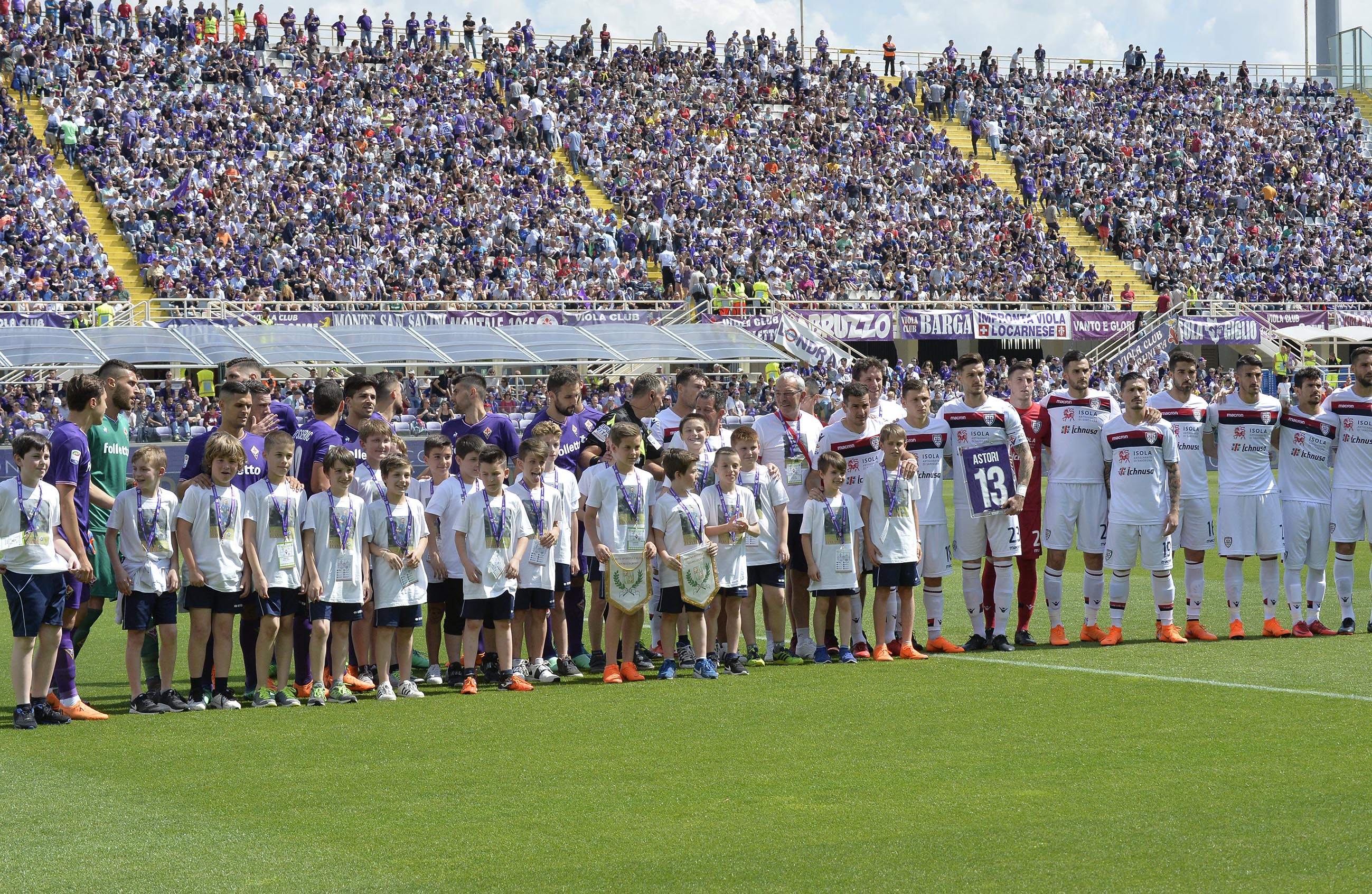 FIORENTINA-CAGLIARI 13-05-2108 LA SQUADRA. SILPRESS/GALASSI SILVANO