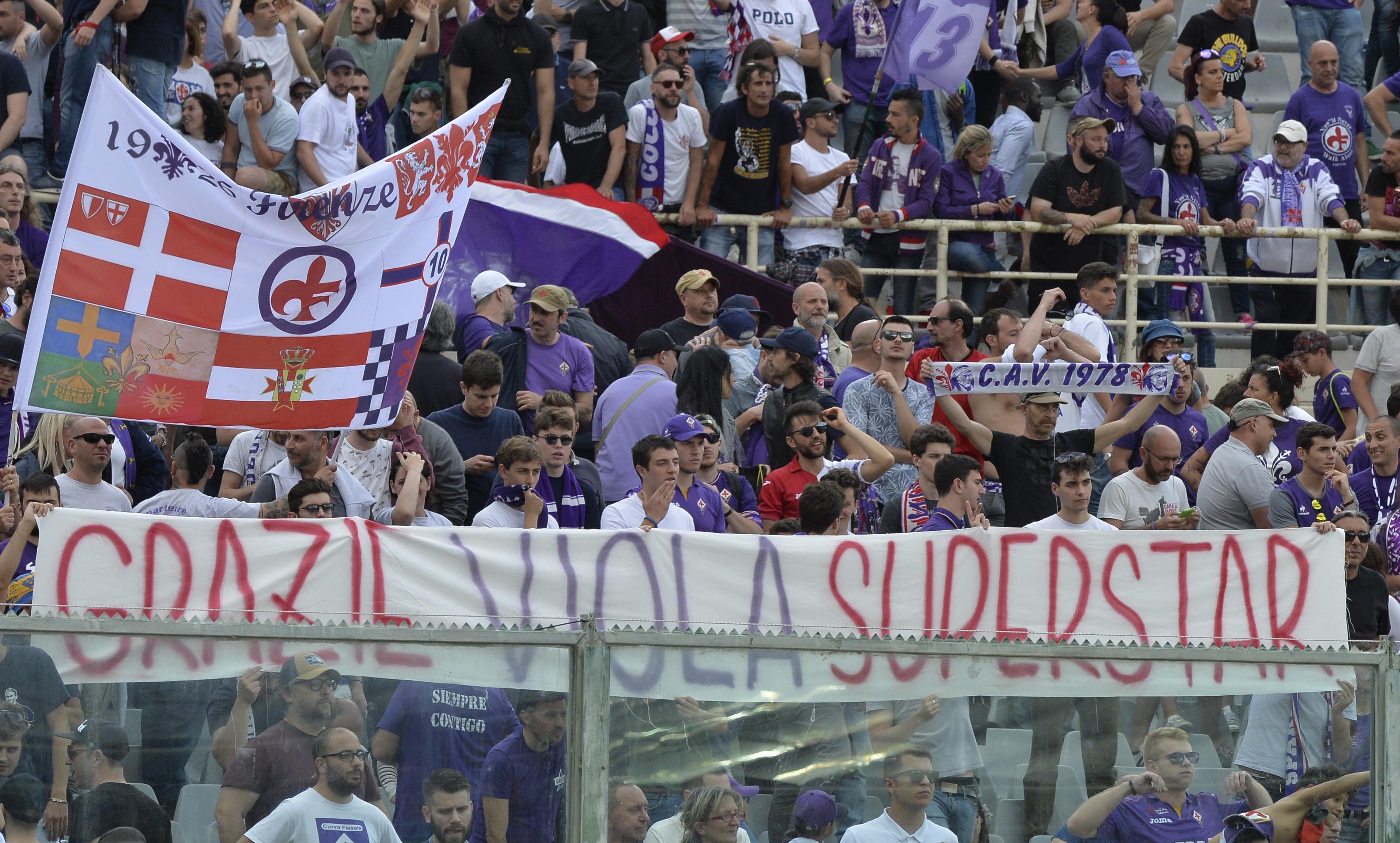 FIORENTINA-CAGLIARI 13-05-2018 STRISCIONE. SILPRESS/GALASSI SILVANO