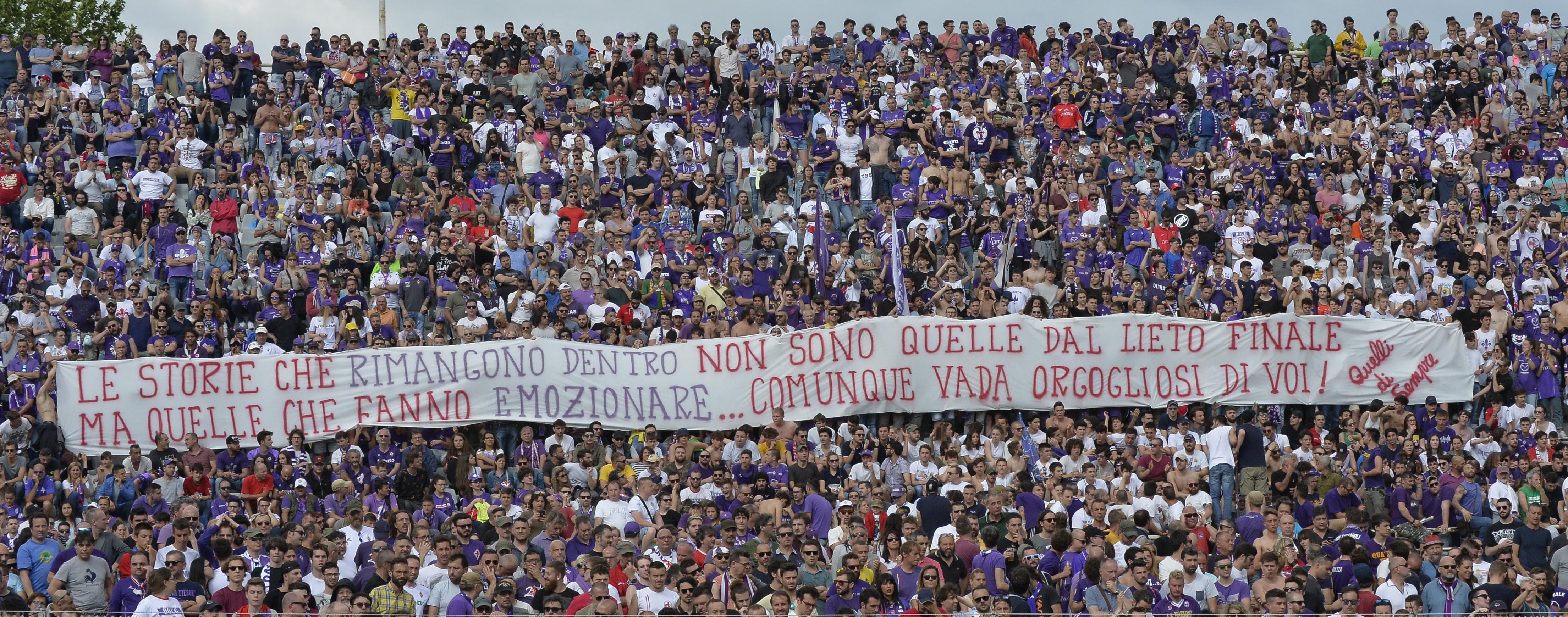 FIORENTINA-CAGLIARI 13-05-2018 STRISCIONE. SILPRESS/GALASSI SILVANO