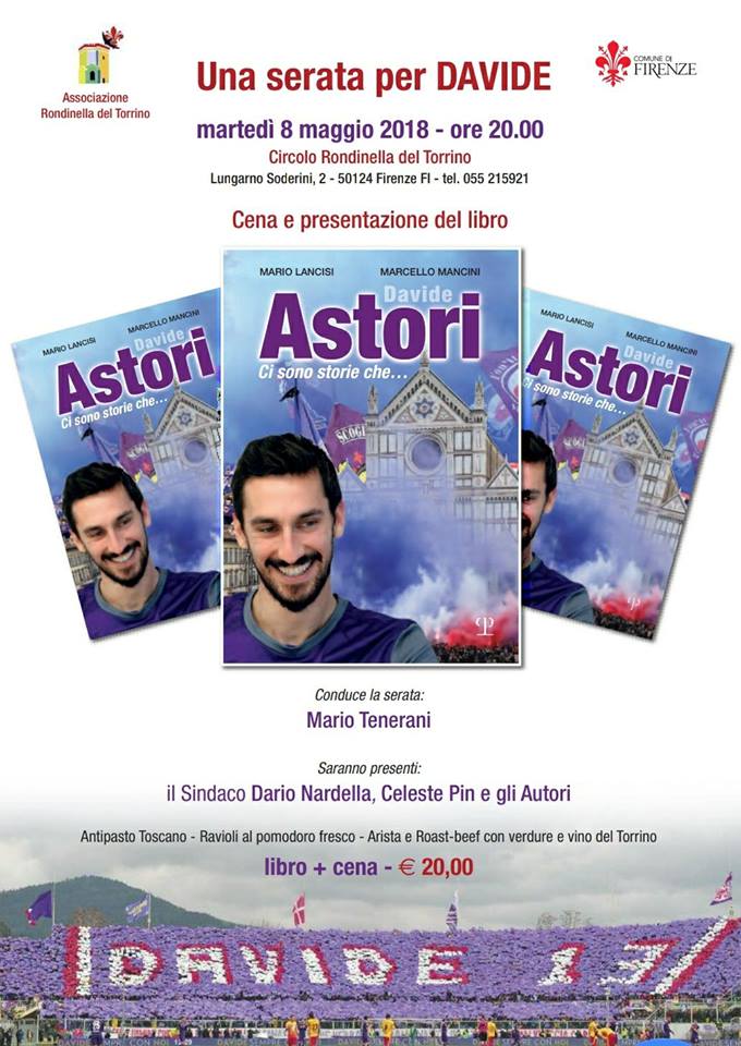 Una serata per Davide, cena e presentazione del libro sul capitano Astori