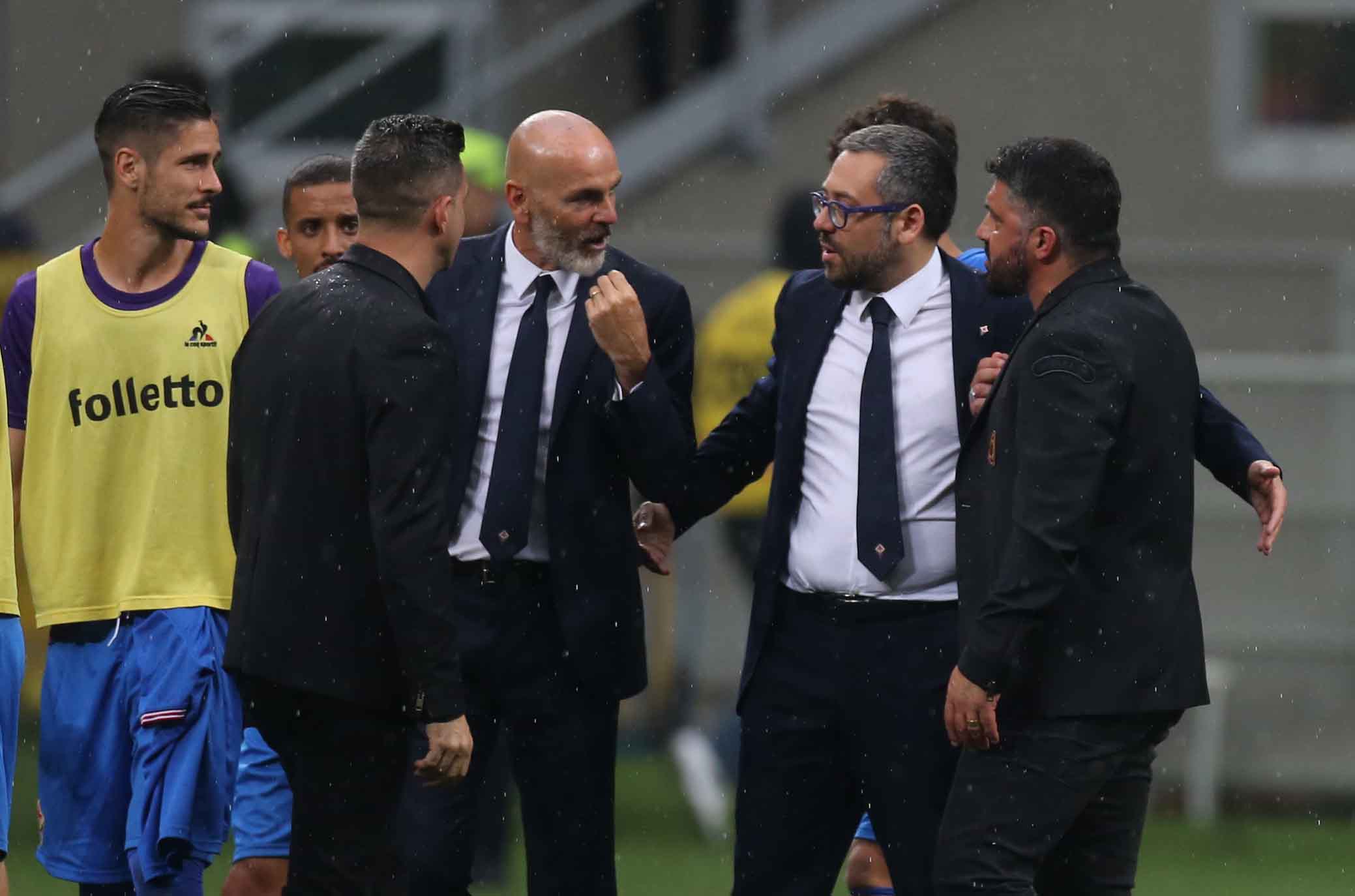 Milan-Fiorentina, diverbio a fine partita tra Pioli e Gattuso (FOTO)