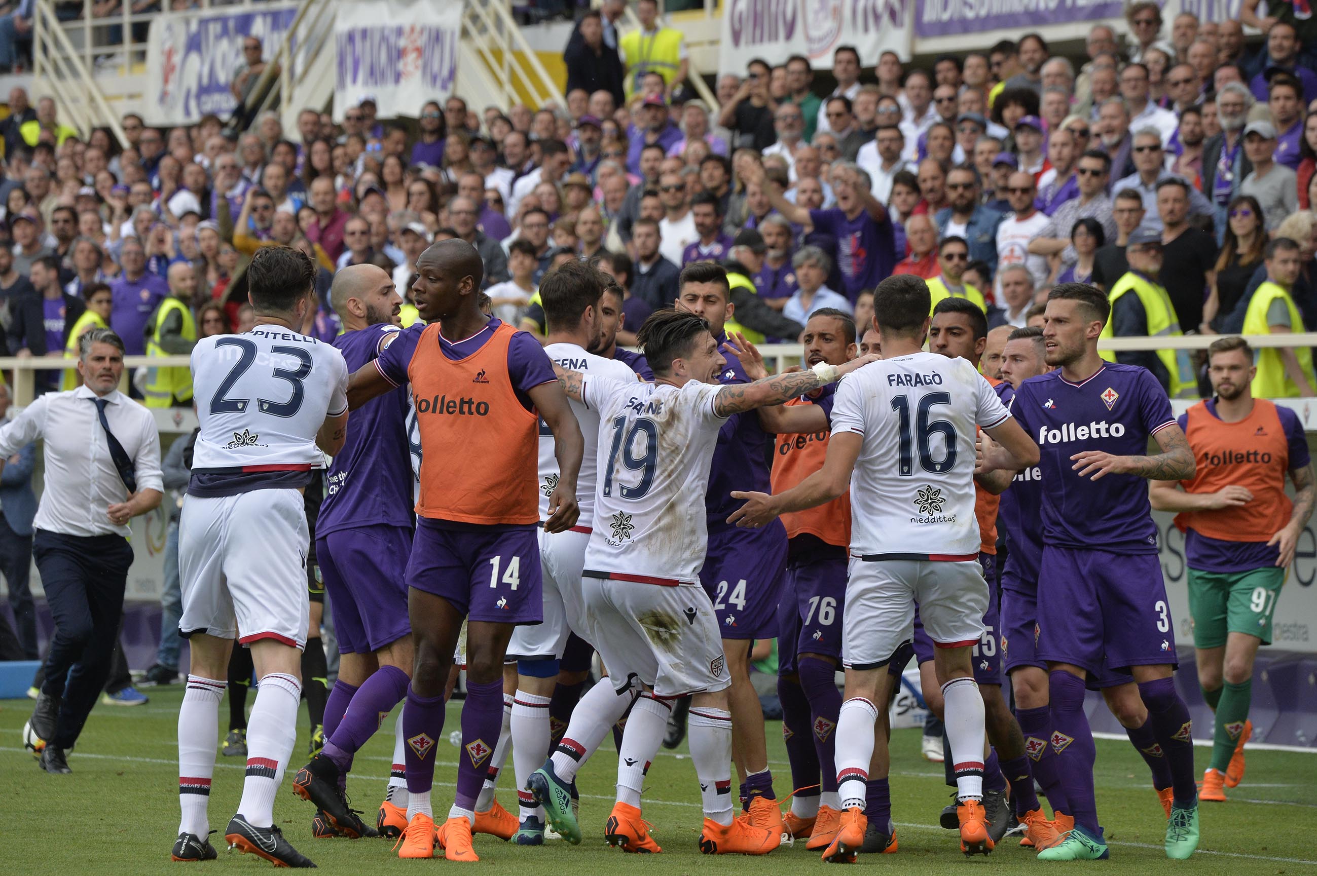 FIORENTINA-CAGLIARI 13-05-2018 RISSA A FINE PARTITA. SILPRESS/GALASSI SILVANO