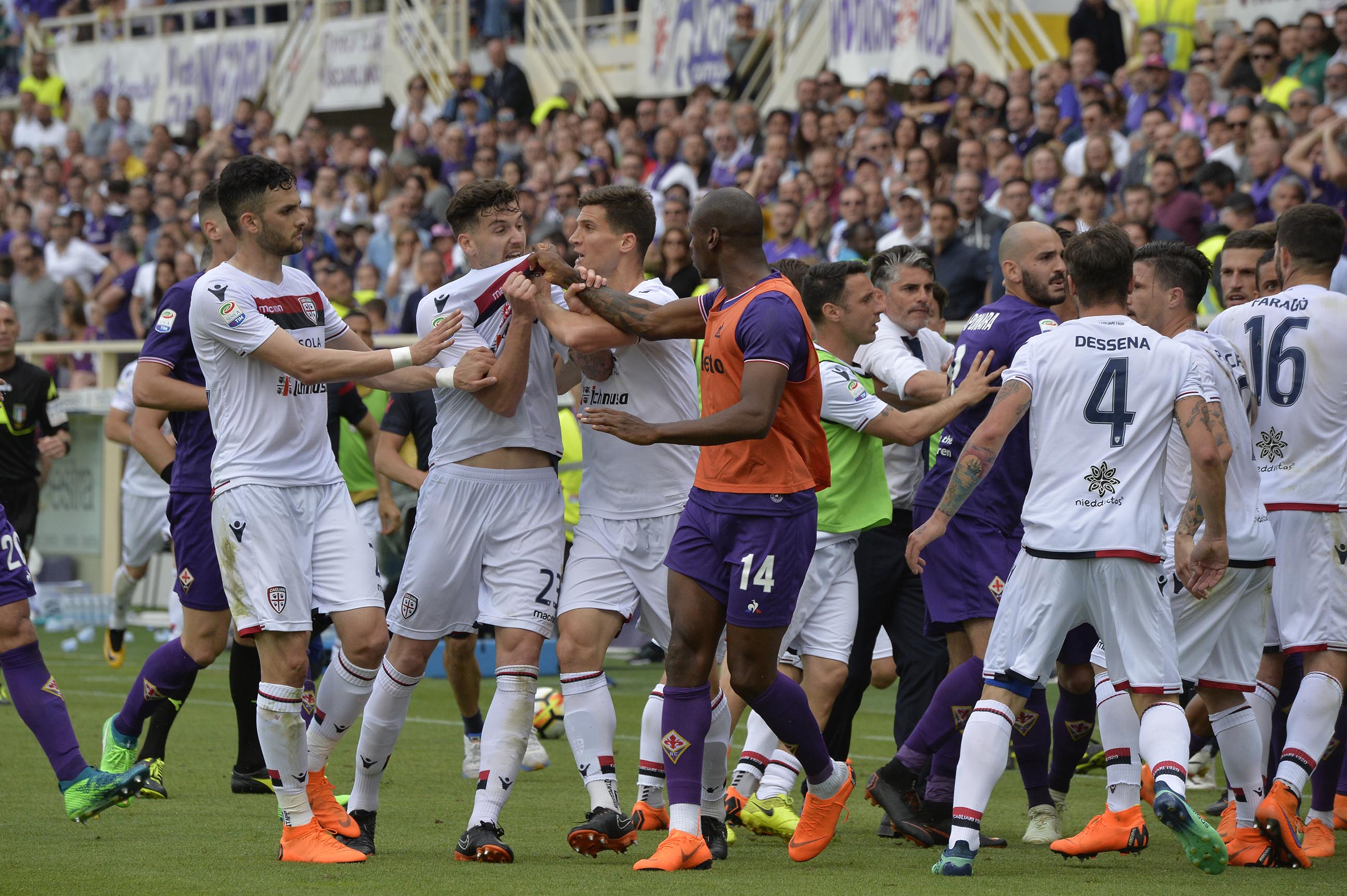 FIORENTINA-CAGLIARI 13-05-2018 RISSA A FINE PARTITA. SILPRESS/GALASSI SILVANO
