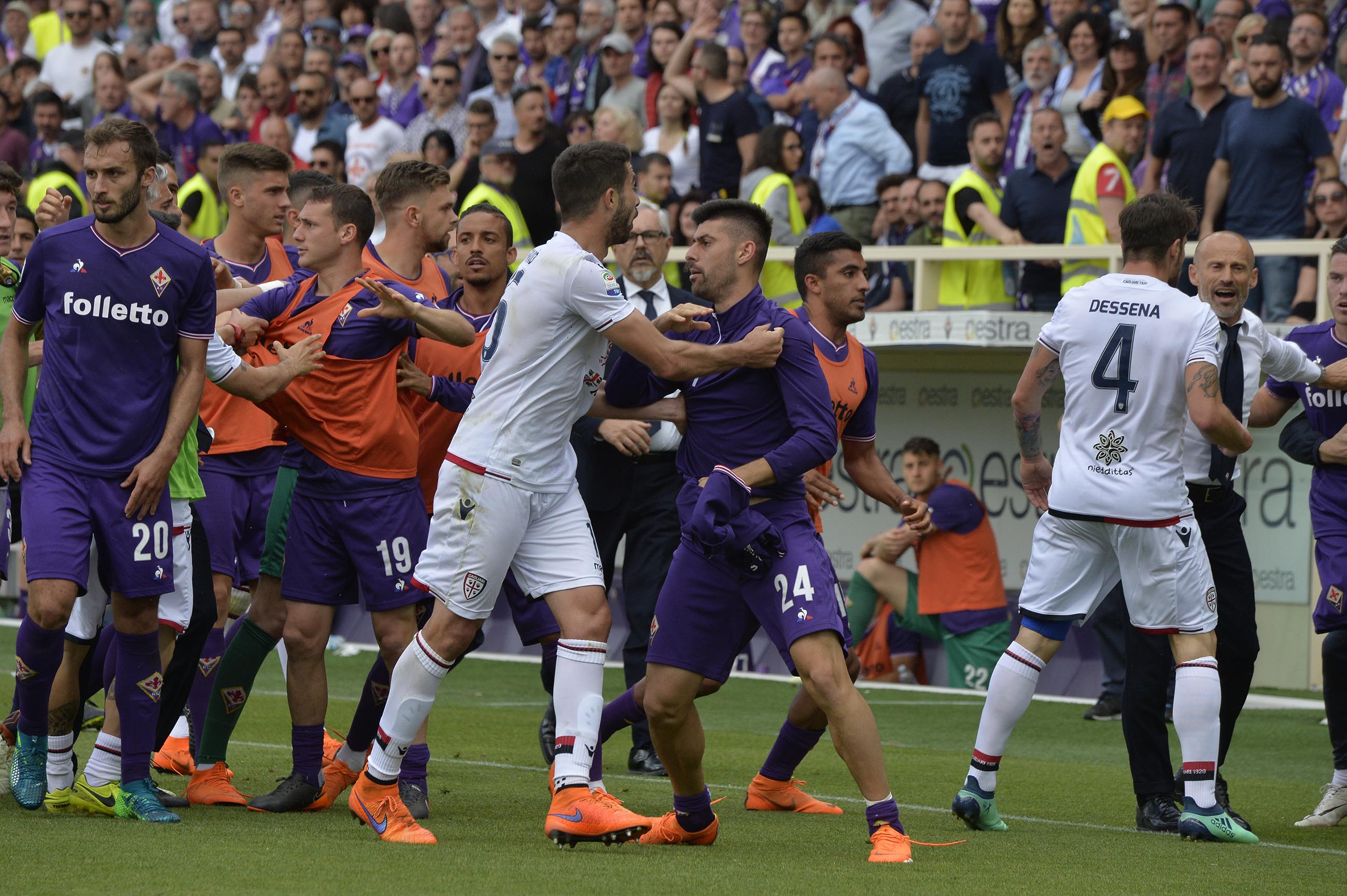 FIORENTINA-CAGLIARI 13-05-2018 RISSA A FINE PARTITA. SILPRESS/GALASSI SILVANO