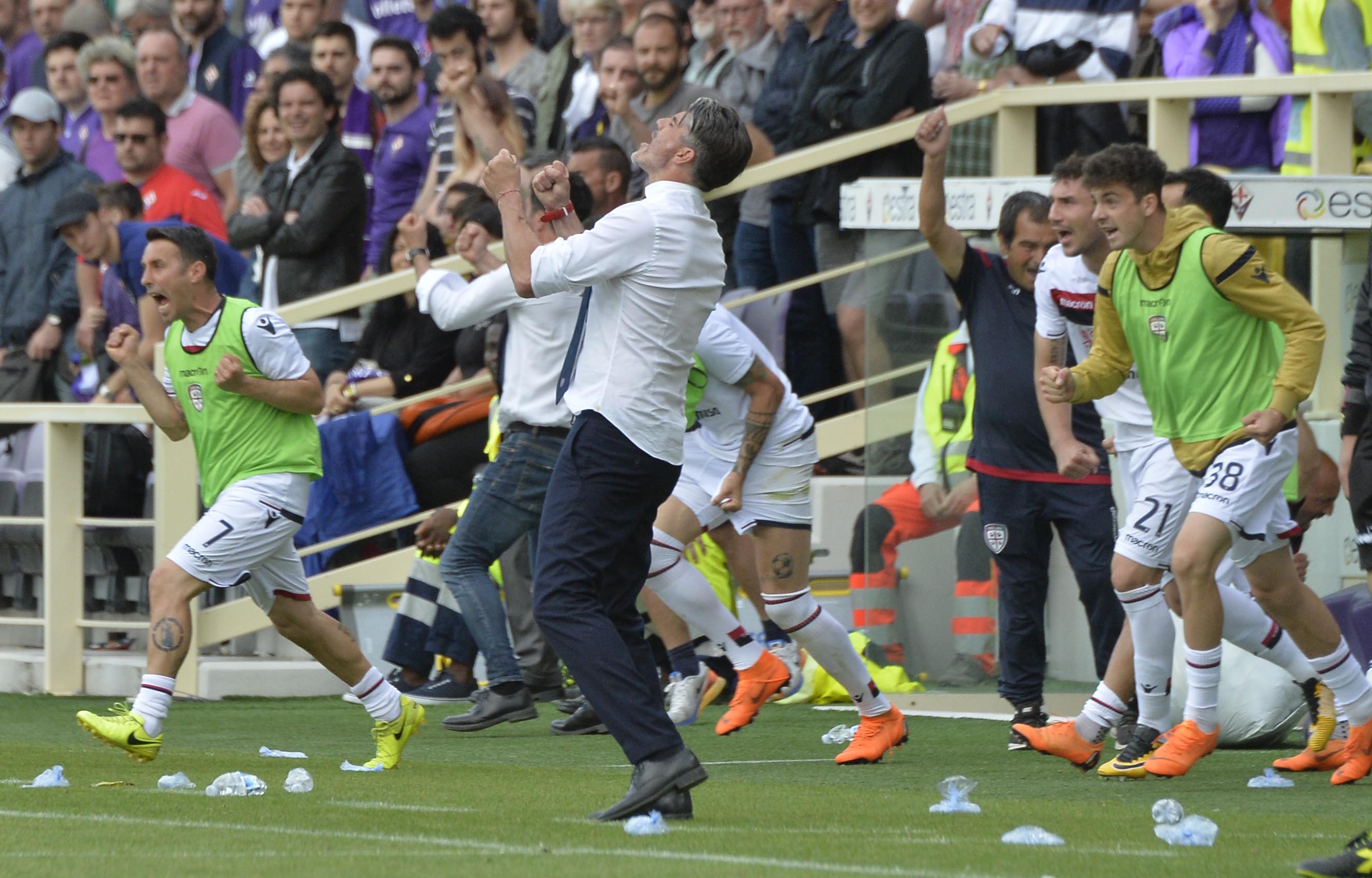 FIORENTINA-CAGLIARI 13-05-2018 ESULTANZA DI DIEGO LOPEZ. SILPRESS/GALASSI SILVANO