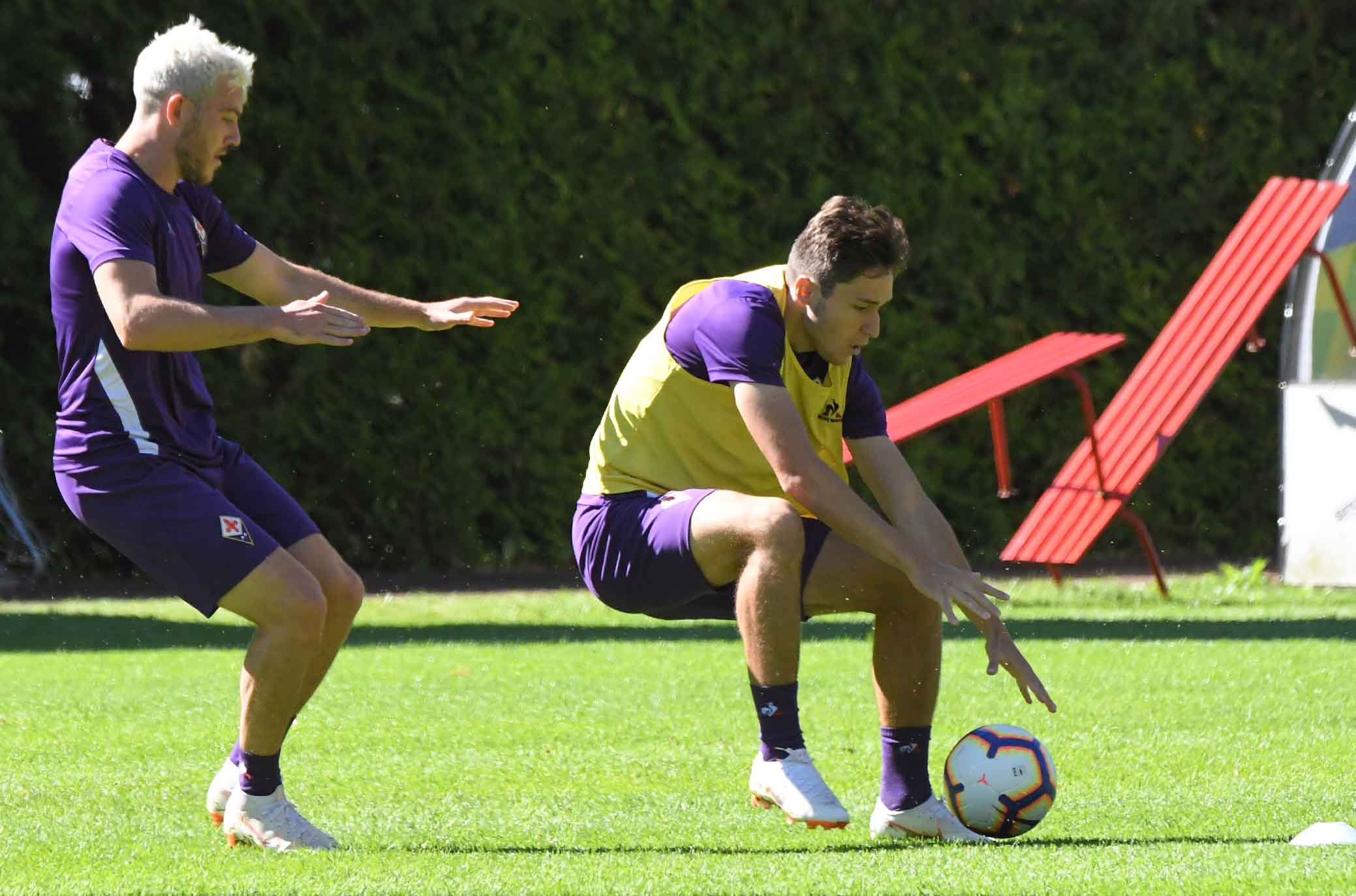 FIORENTINA RITIRO MOENA 16-07-2018. FEDERICO CHIESA JORDAN VERETOUT. SILPRESS/GALASSI SILVANO