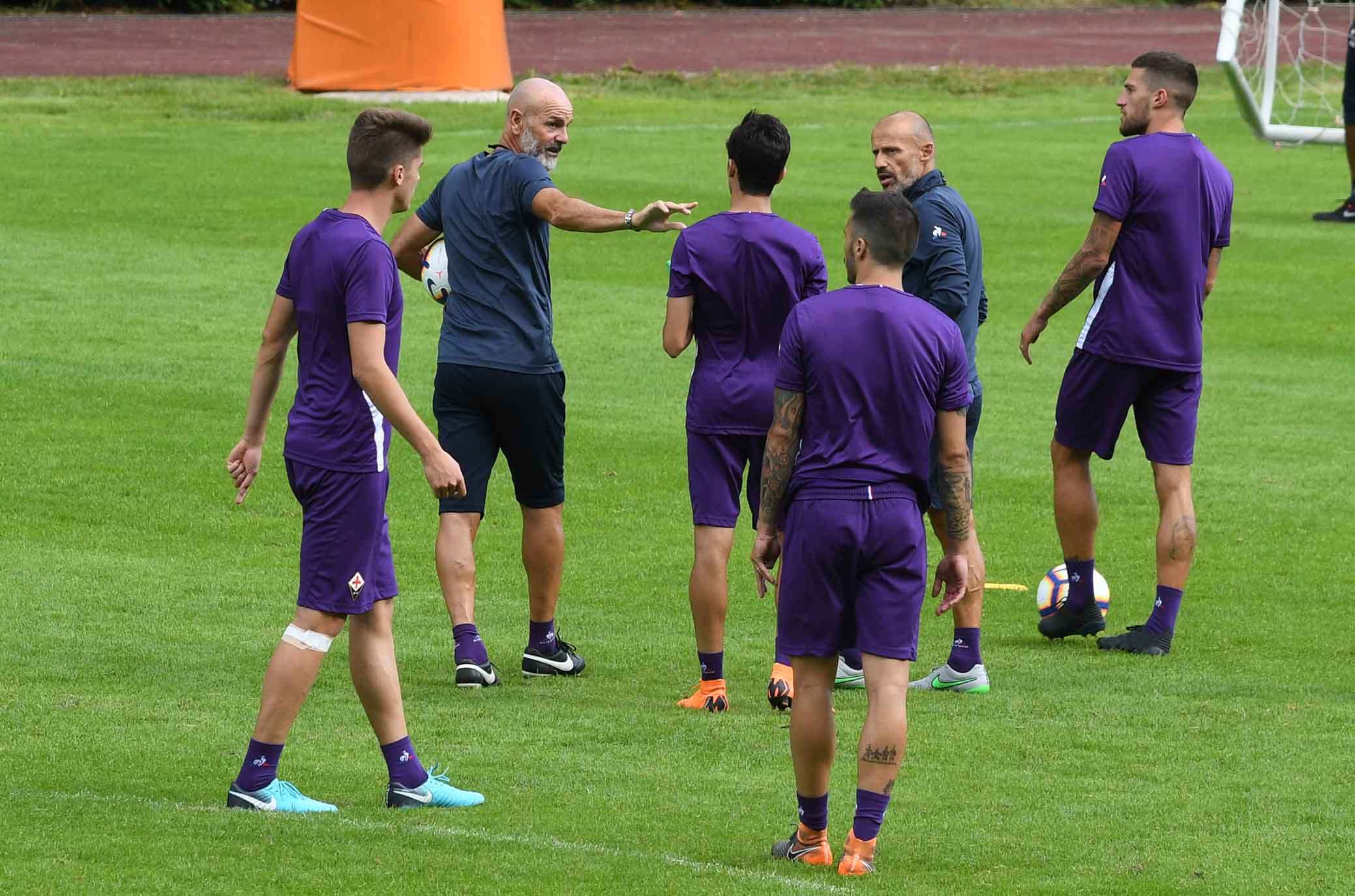 FIORENTINA RITIRO MOENA 08-07-2018 STEFANO PIOLI PARLA AI GIOCATORI. SILPRESS/GALASSI SILVANO