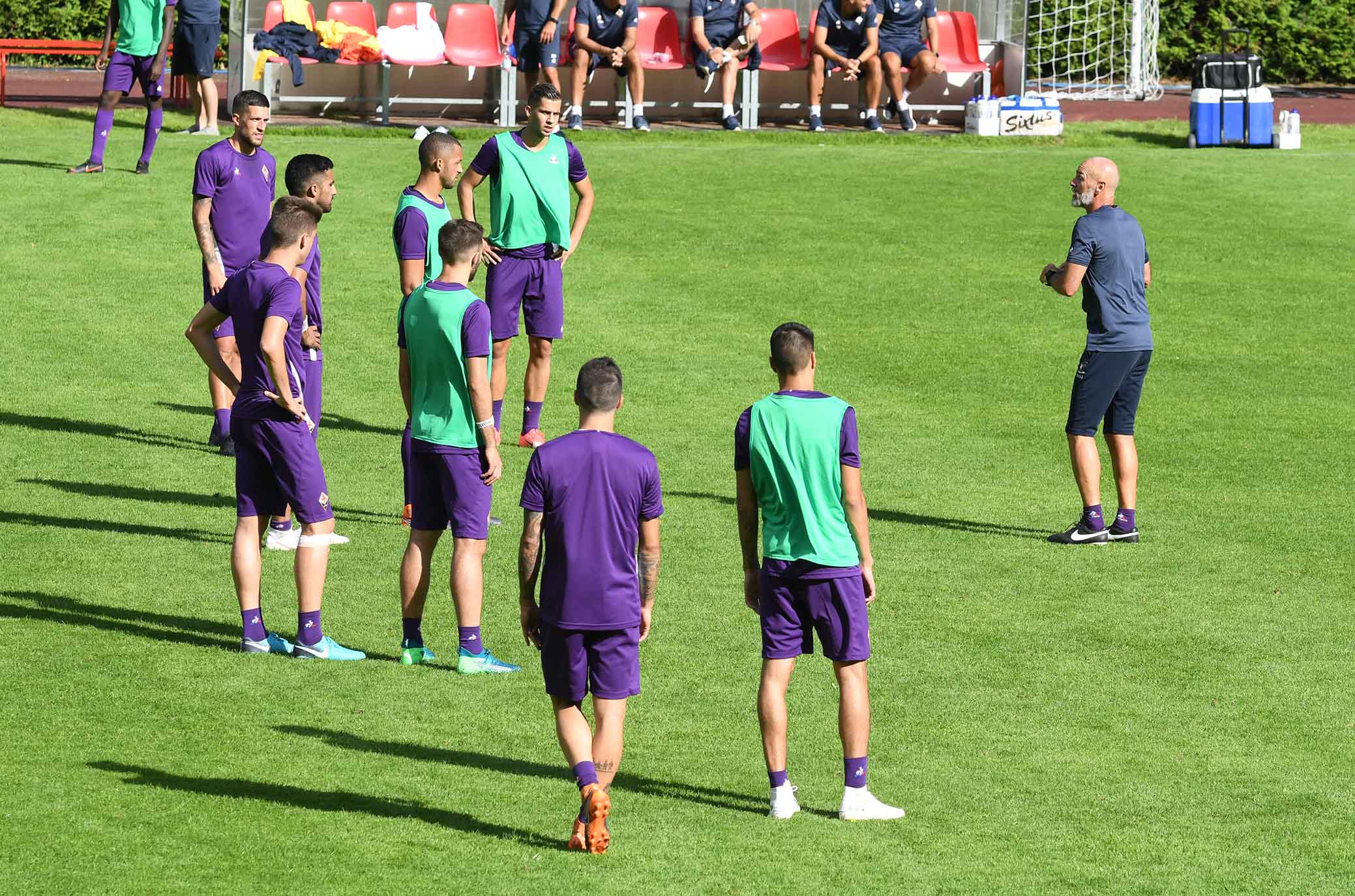 FIORENTINA RITIRO MOENA 08-07-2018 STEFANO PIOLI PARLA AI GIOCATORI. SILPRESS/GALASSI SILVANO