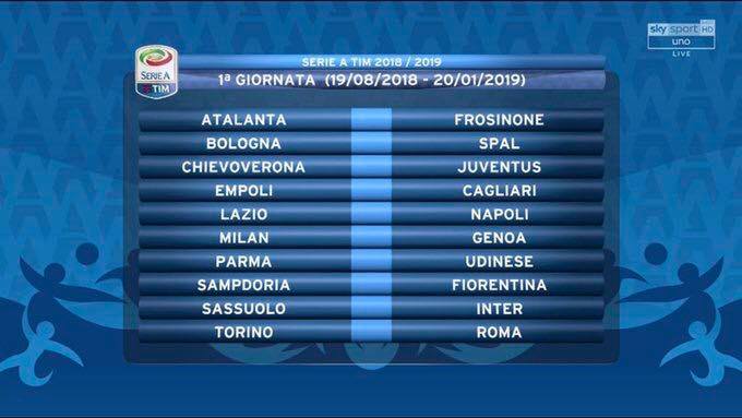 Serie A, alla 1° giornata SAMPDORIA-FIORENTINA, poi Chievo ed Udinese in casa. Alla 4° il Napoli. Il 2 dicembre Fiorentina-Juventus