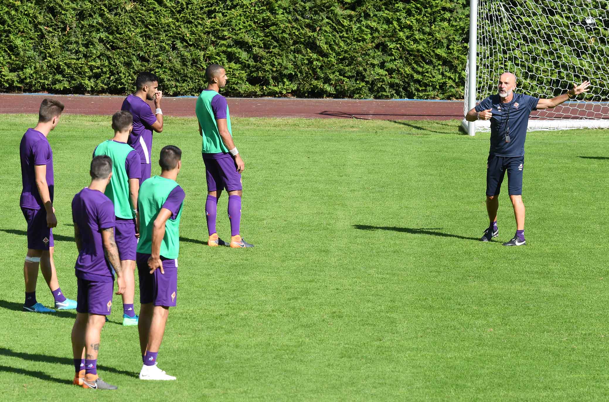 FIORENTINA RITIRO MOENA 08-07-2018 STEFANO PIOLI PARLA AI GIOCATORI. SILPRESS/GALASSI SILVANO
