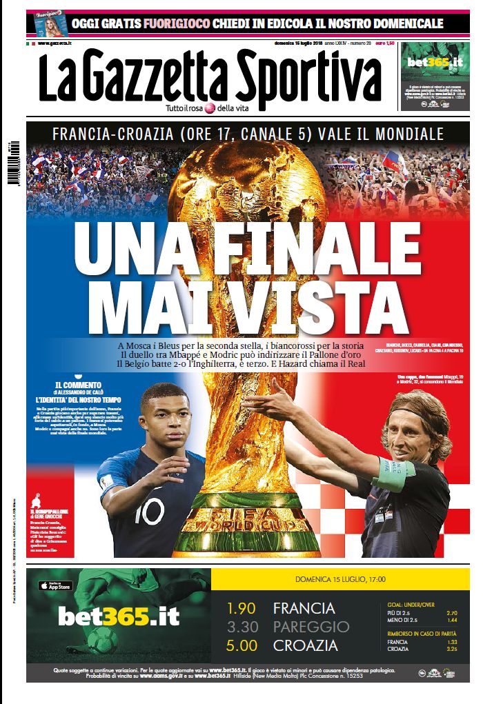 Quotidiani: la prima pagina di Qs, Stadio, Gazzetta, Corriere dello Sport, Tuttosport