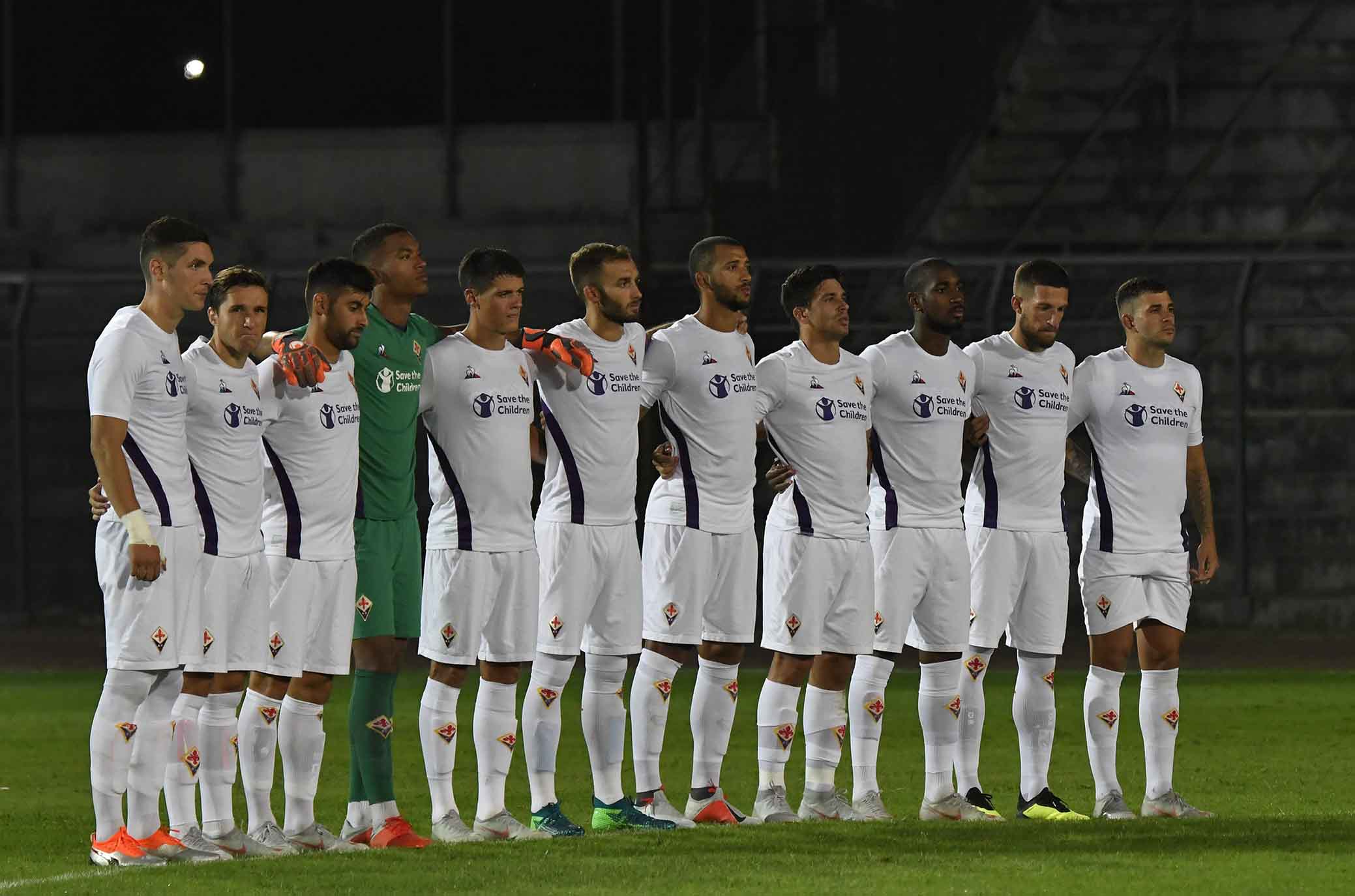 AREZZO-FIORENTINA 22-08-2018 SQUADRA RACCOLTA NEL MINUTO IN RICORDO. GALASSI SILVANO/SILPRESS