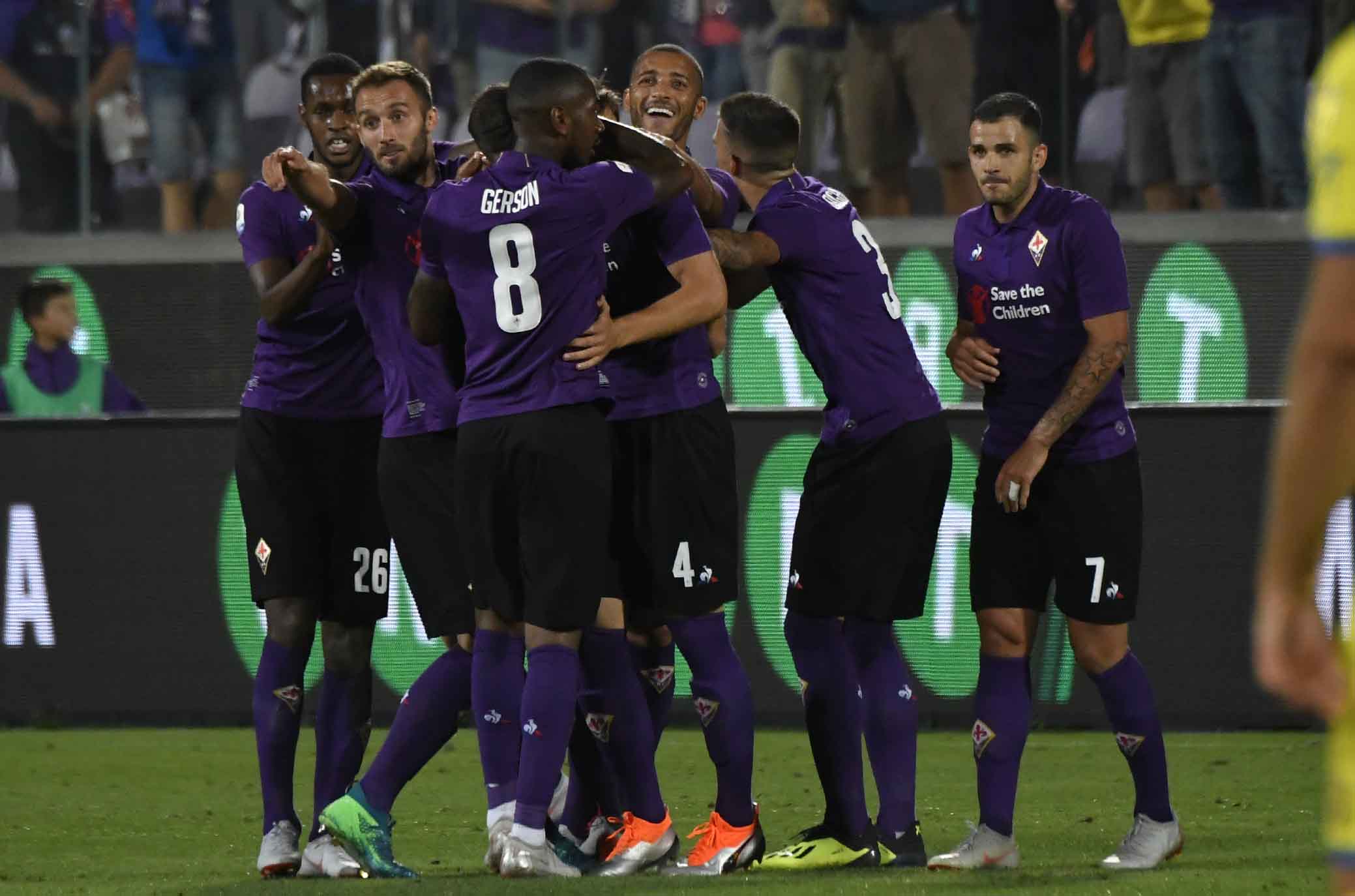 FIORENTINA-CHIEVO 26-08-2018 ESULTANZA DOPOM IL GOL DI MILENKOVIC. GALASSI SILVANO/SILPRRESS